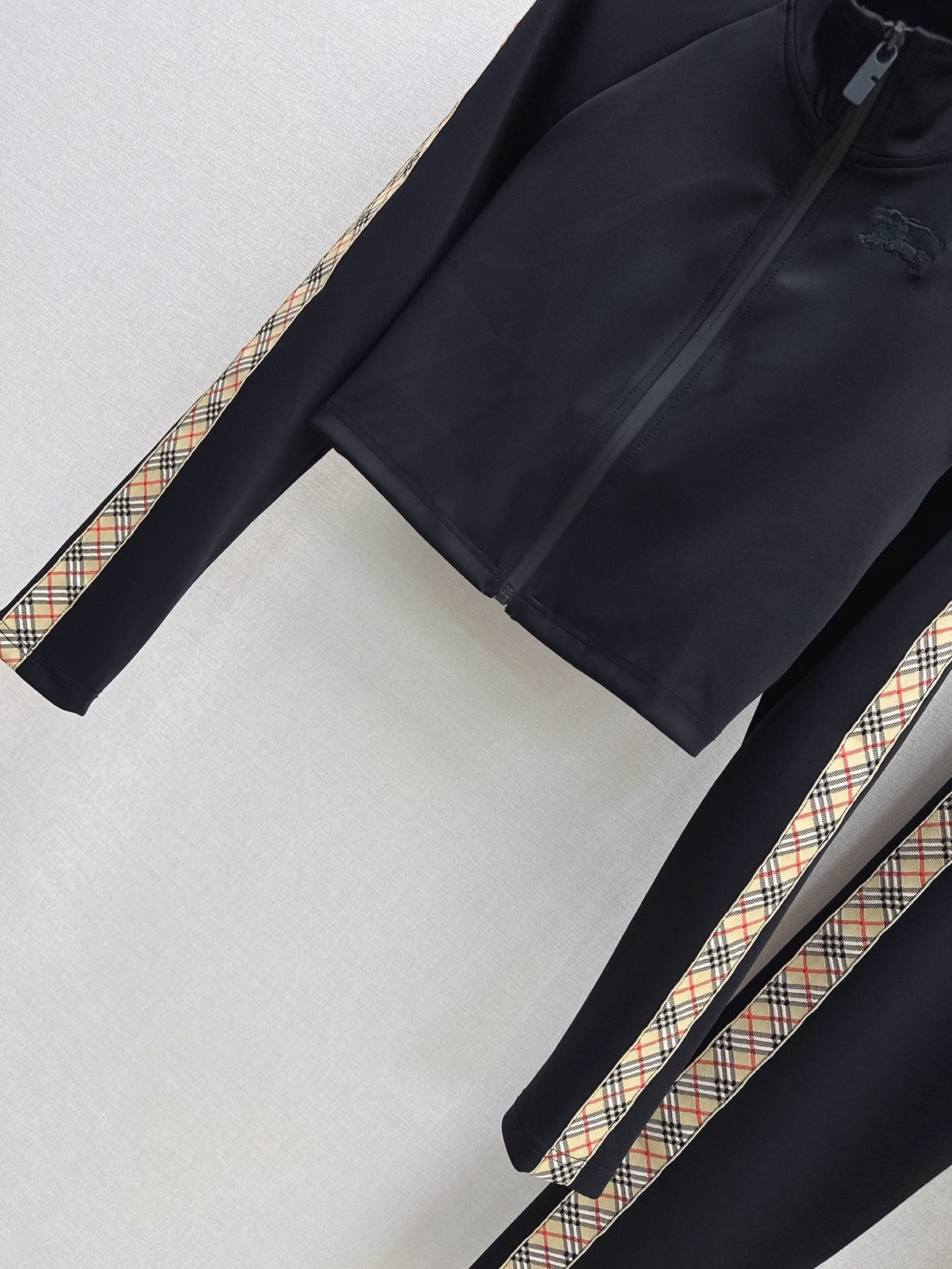 Burberry Checked Track Jacket and Pants Set