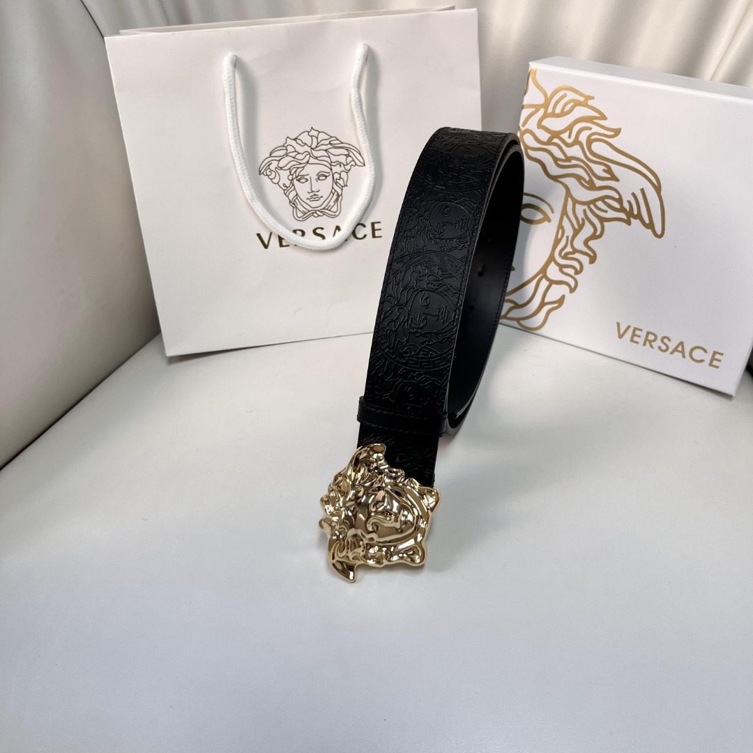 Versace Medusa Head Leather Belt