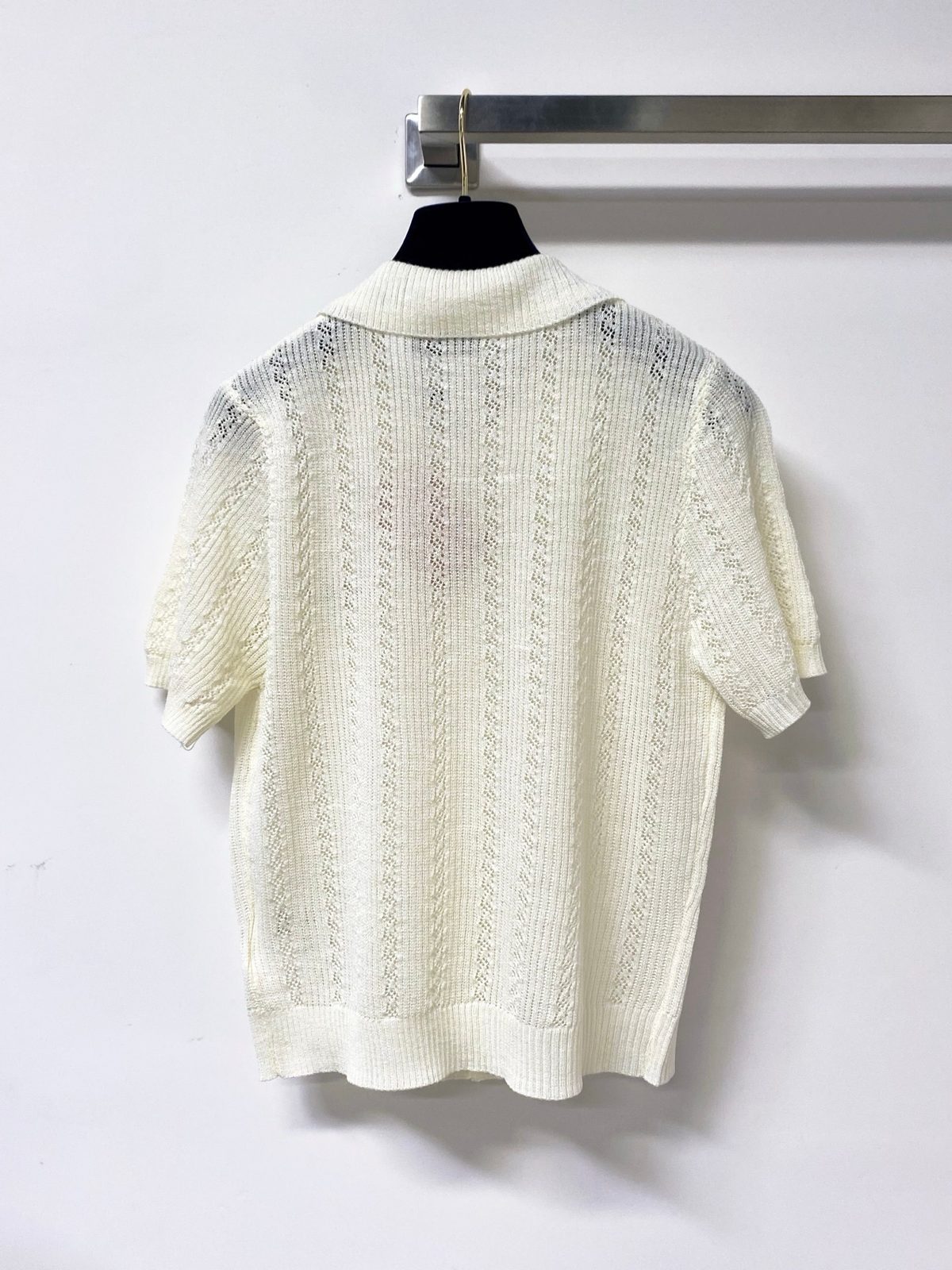 Miu Miu Cable Knit Polo Shirt