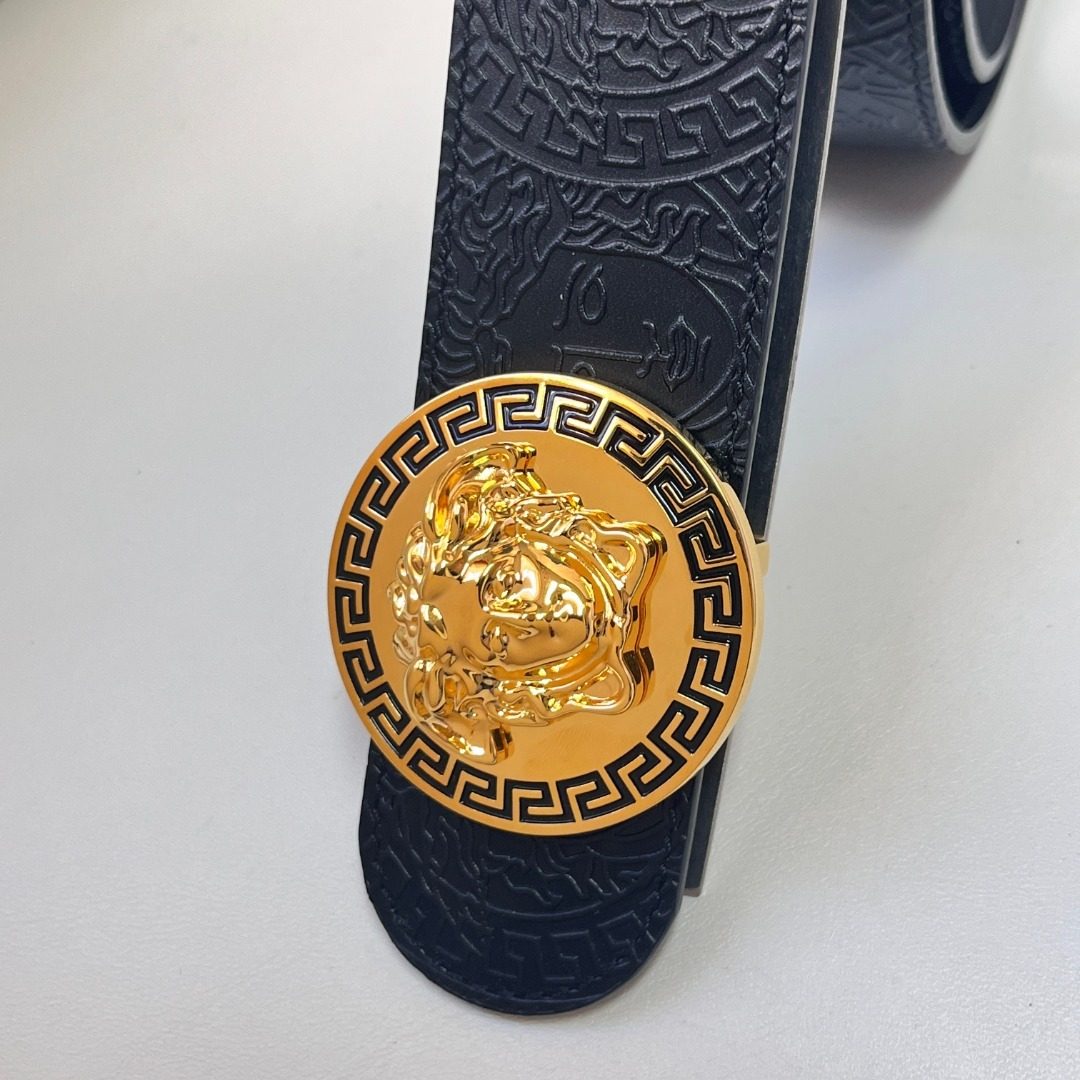 Versace Medusa Embossed Leather Belt