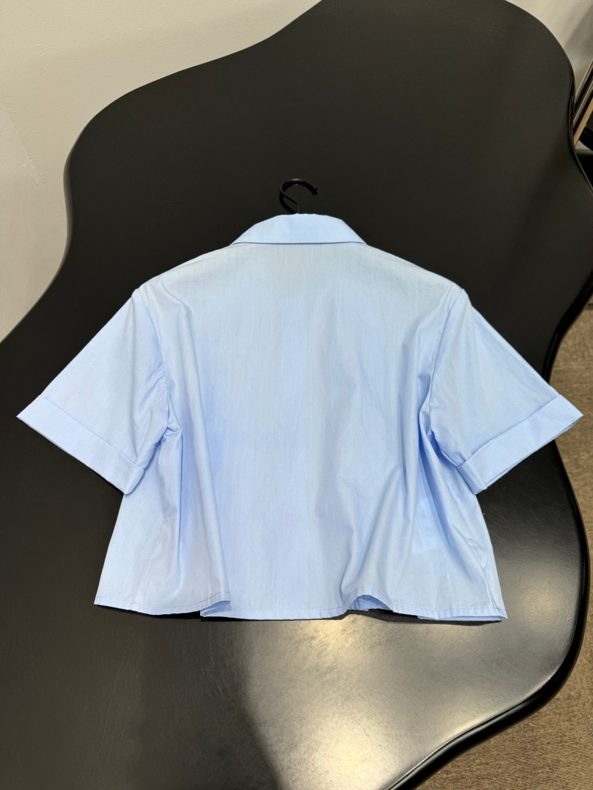 Light Blue Short-Sleeve Button-Up Shirt