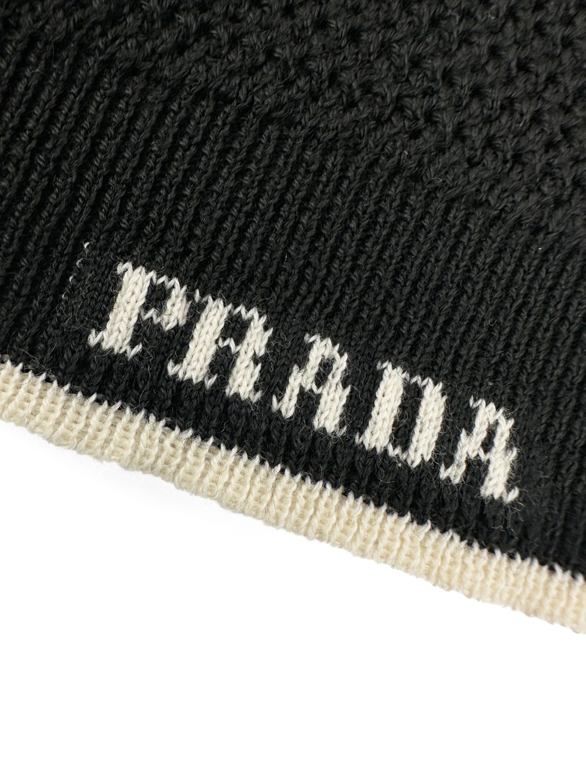 Prada Black Wool Knit Beanie