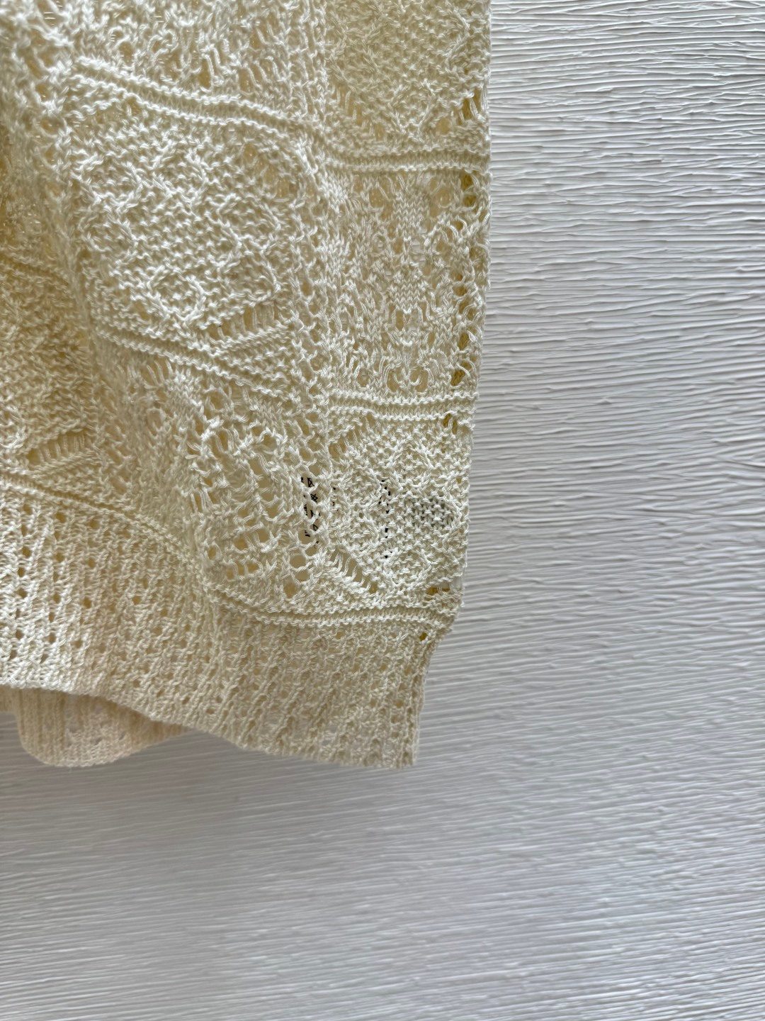 Cream Cable Knit Wool Blend Vest