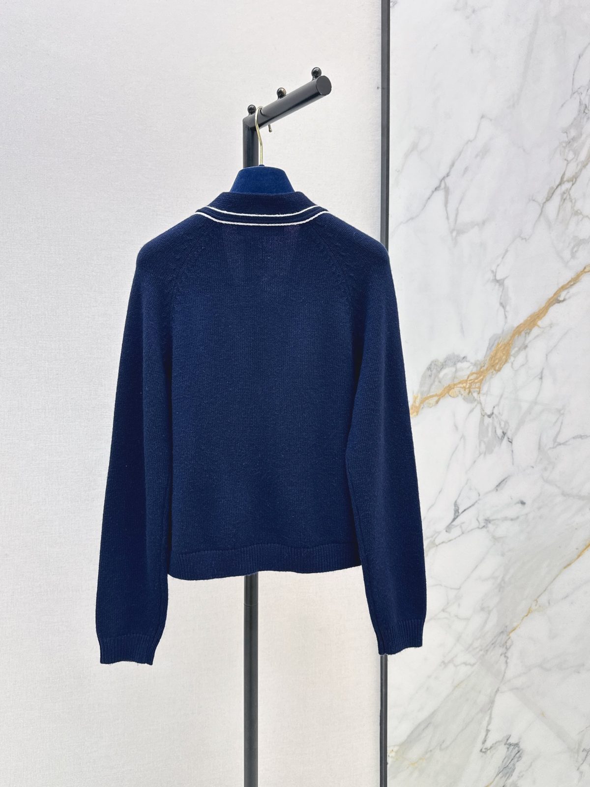 Louis Vuitton Navy Wool Cardigan Sweater