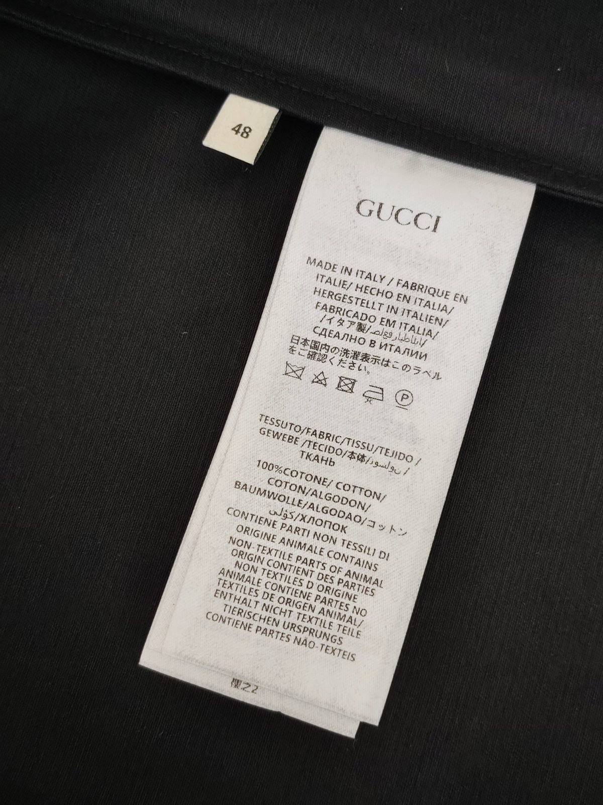 Gucci Black Cotton Button-Up Shirt