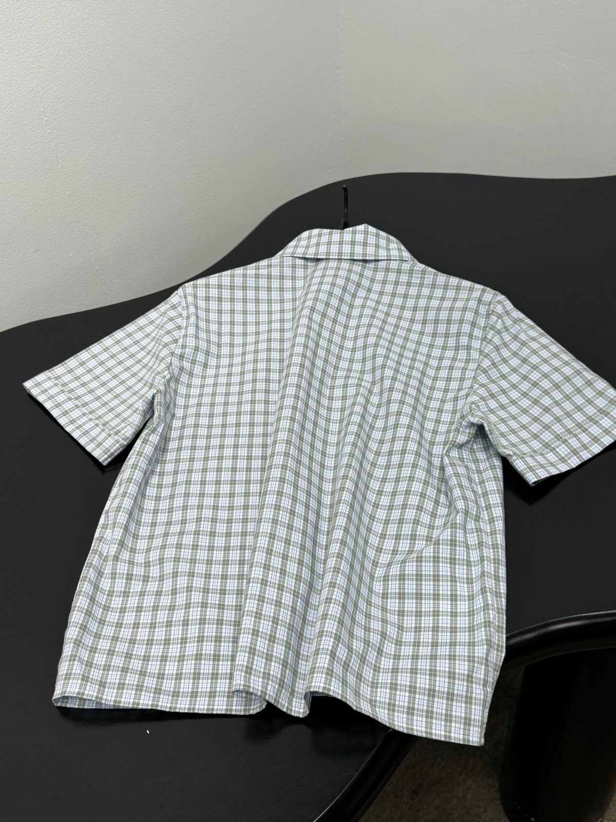 Men's Green Check Short-Sleeve Dress Shirt