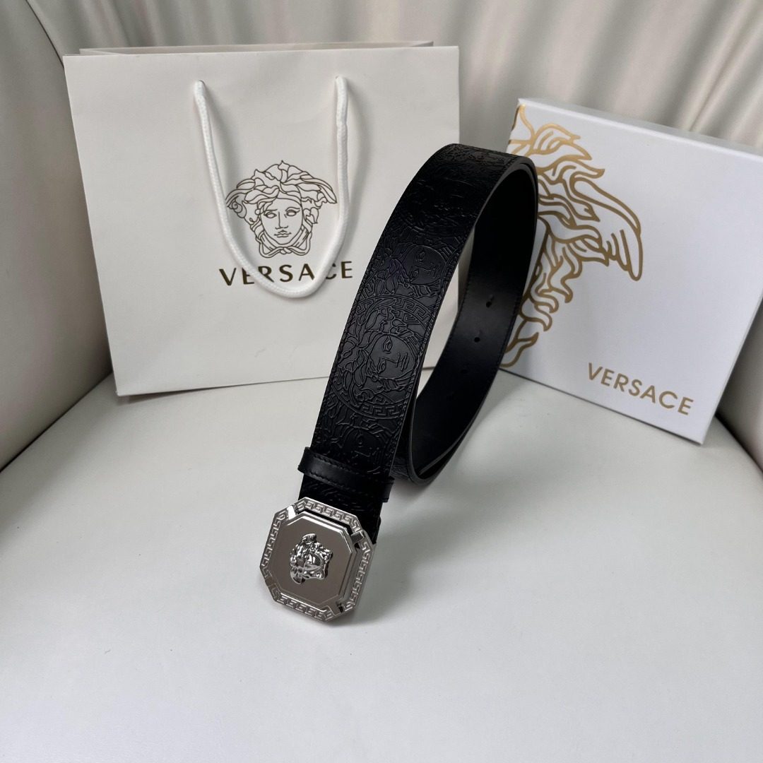 Versace Medusa Head Leather Belt
