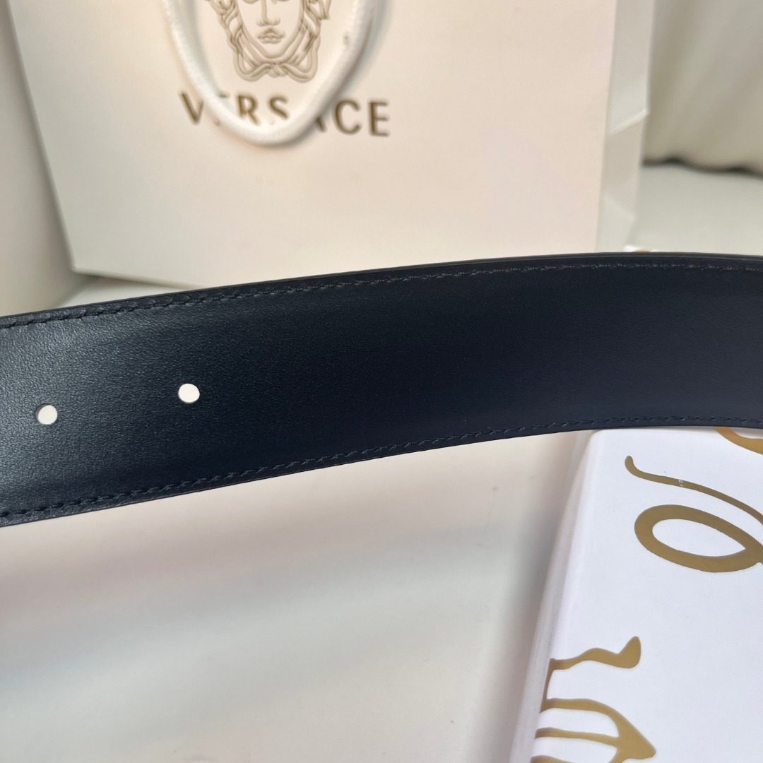 Versace Medusa Gold Buckle Leather Belt