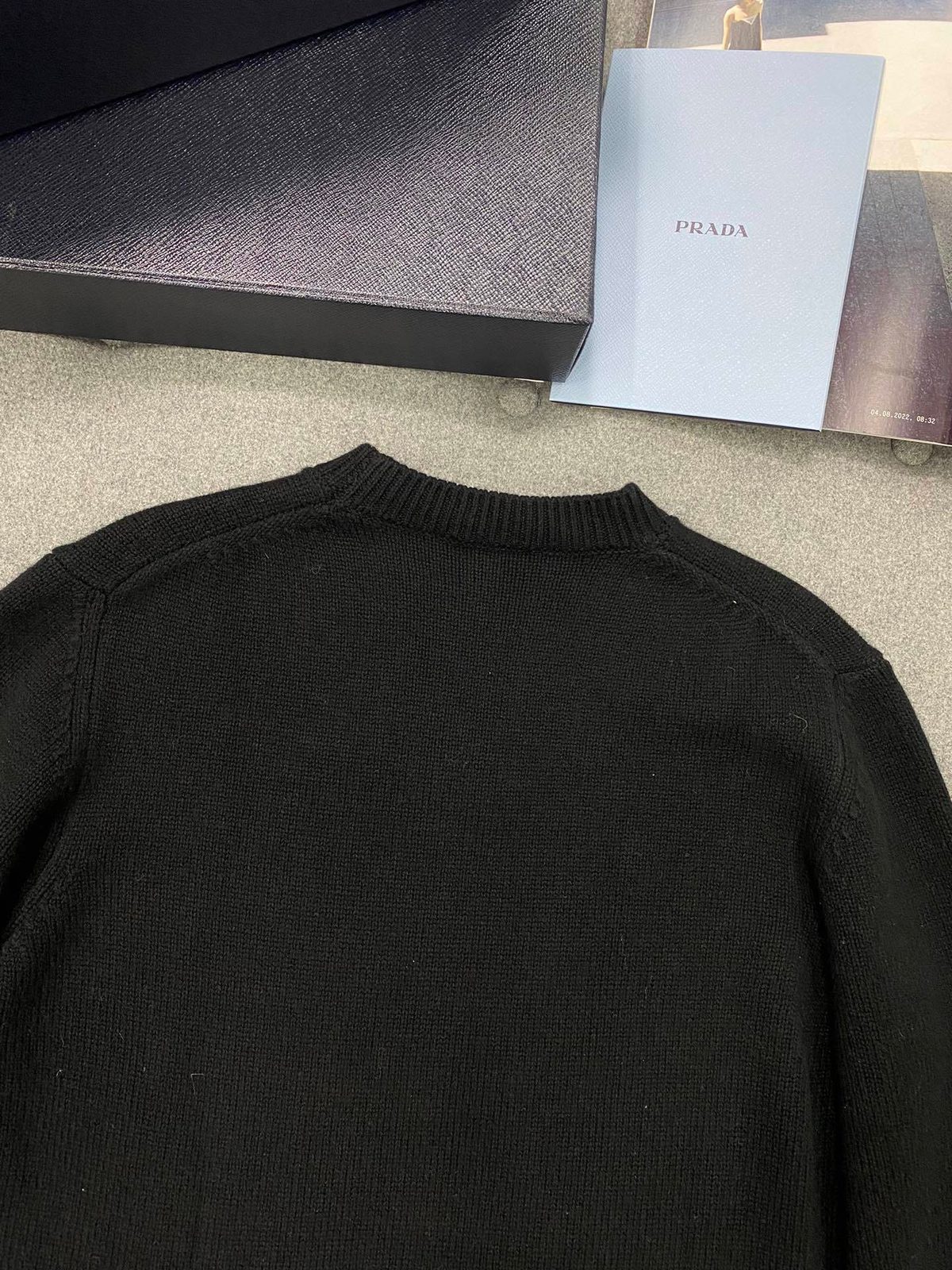 Prada Black Crewneck Knit Sweater