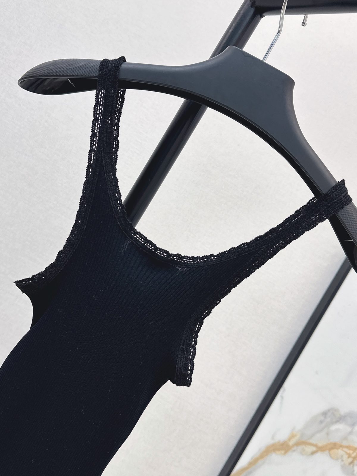 Black Ribbed Tank Top Dress