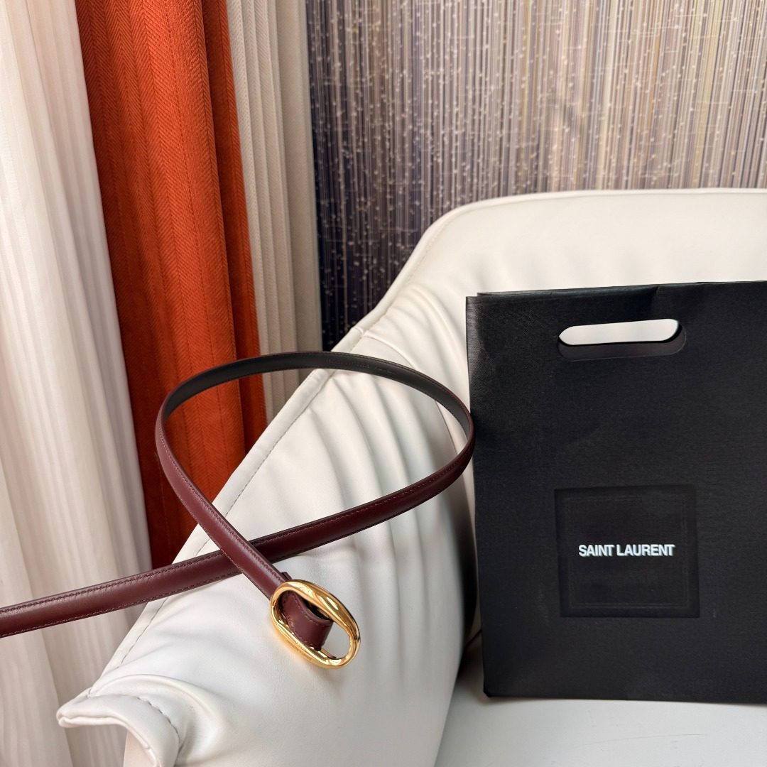 Saint Laurent Burgundy Leather Shoulder Bag