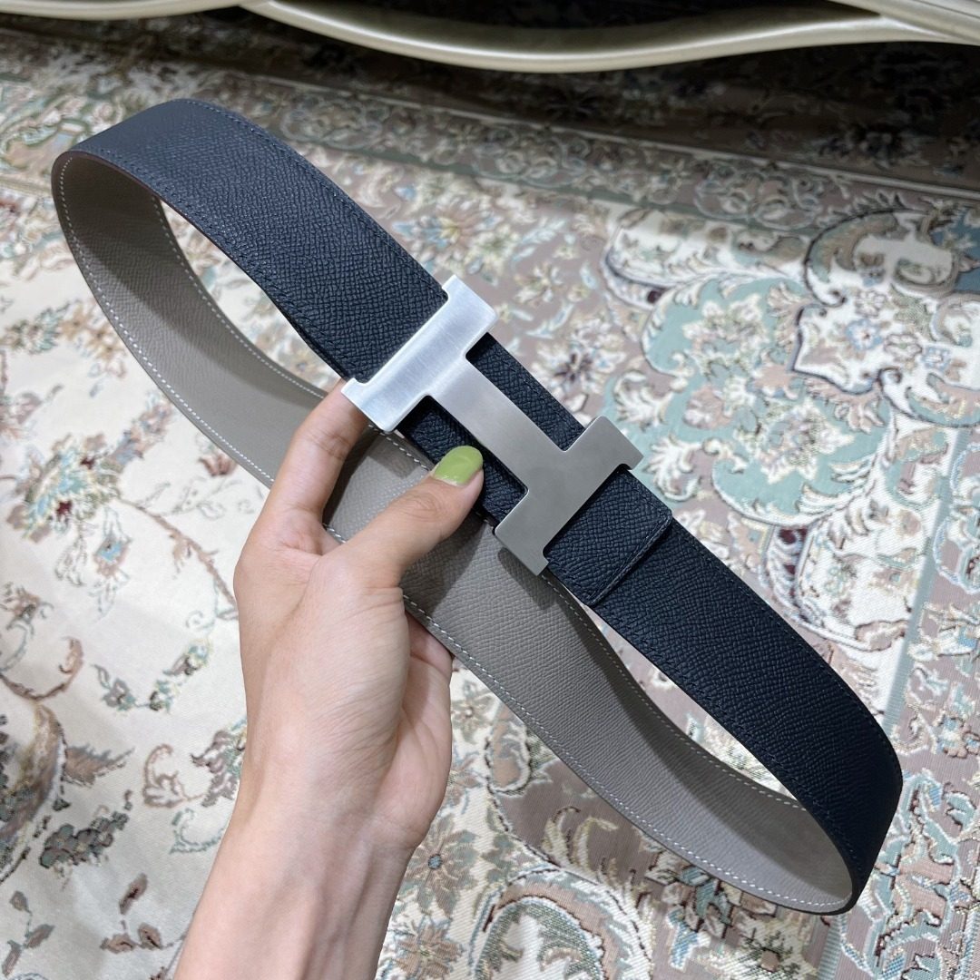 Hermès Reversible Leather Belt with H Buckle