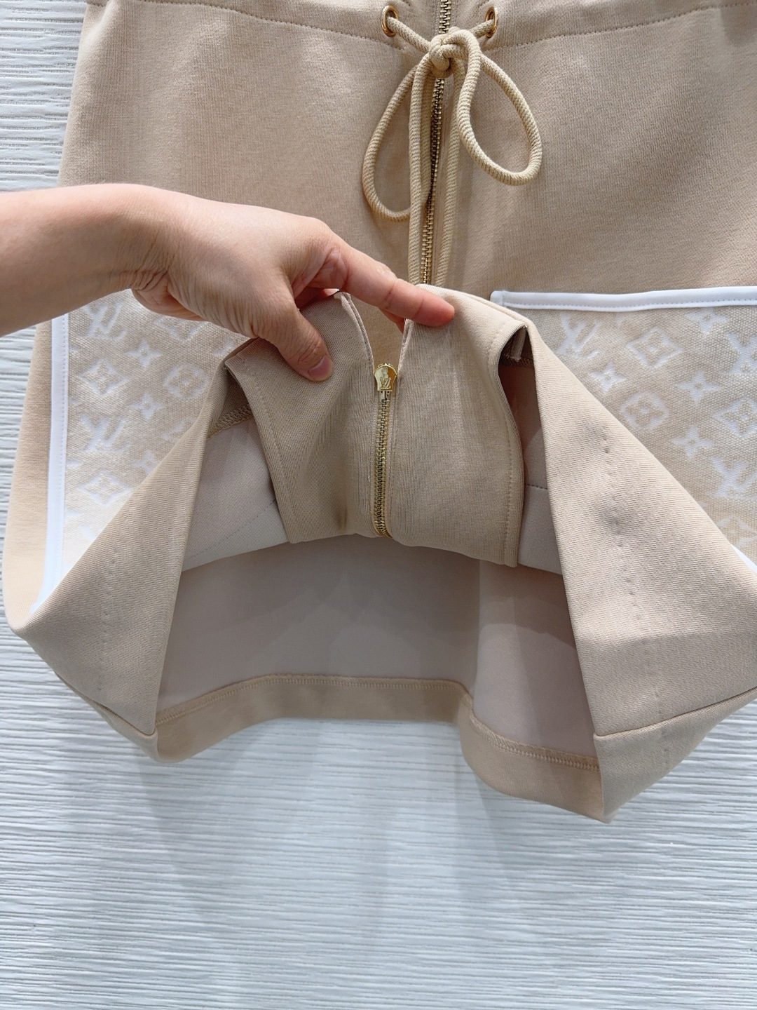Louis Vuitton Monogram Zip Hoodie Beige