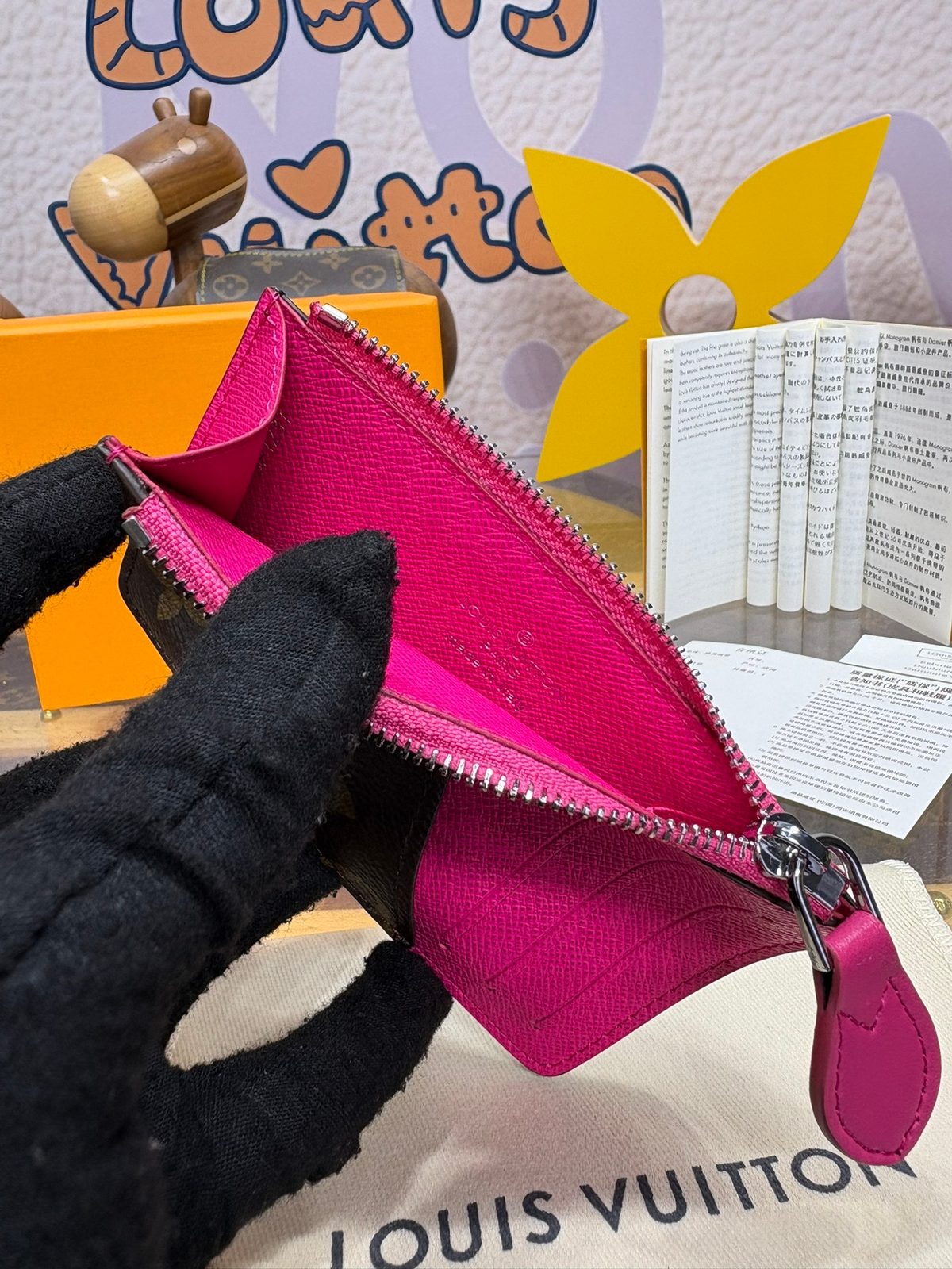 Louis Vuitton Coin Card Holder Fuchsia