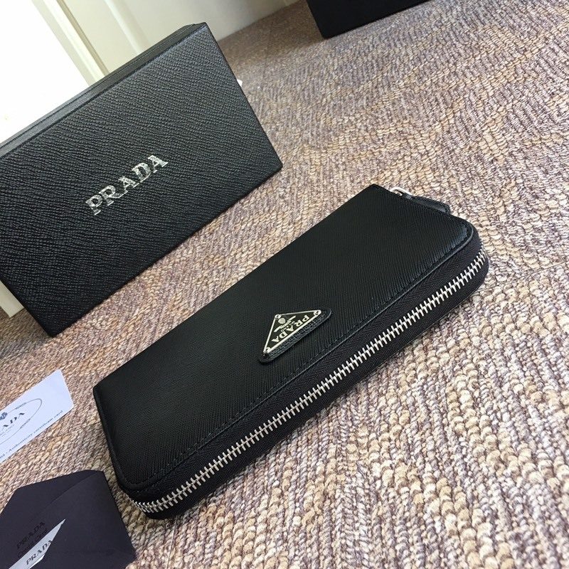 Prada Saffiano Leather Zip Wallet
