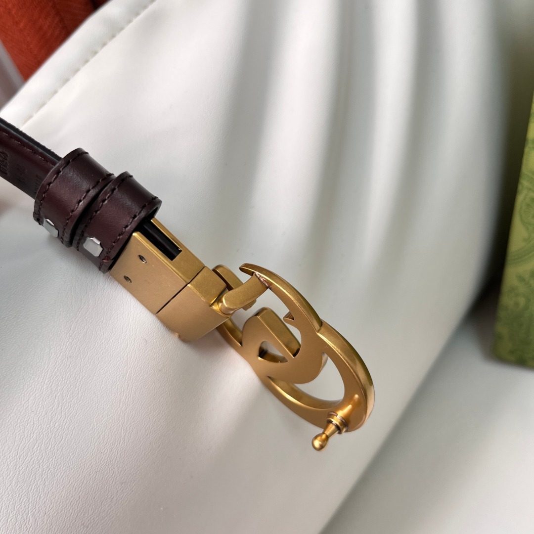 Gucci GG Monogram Canvas Leather Belt