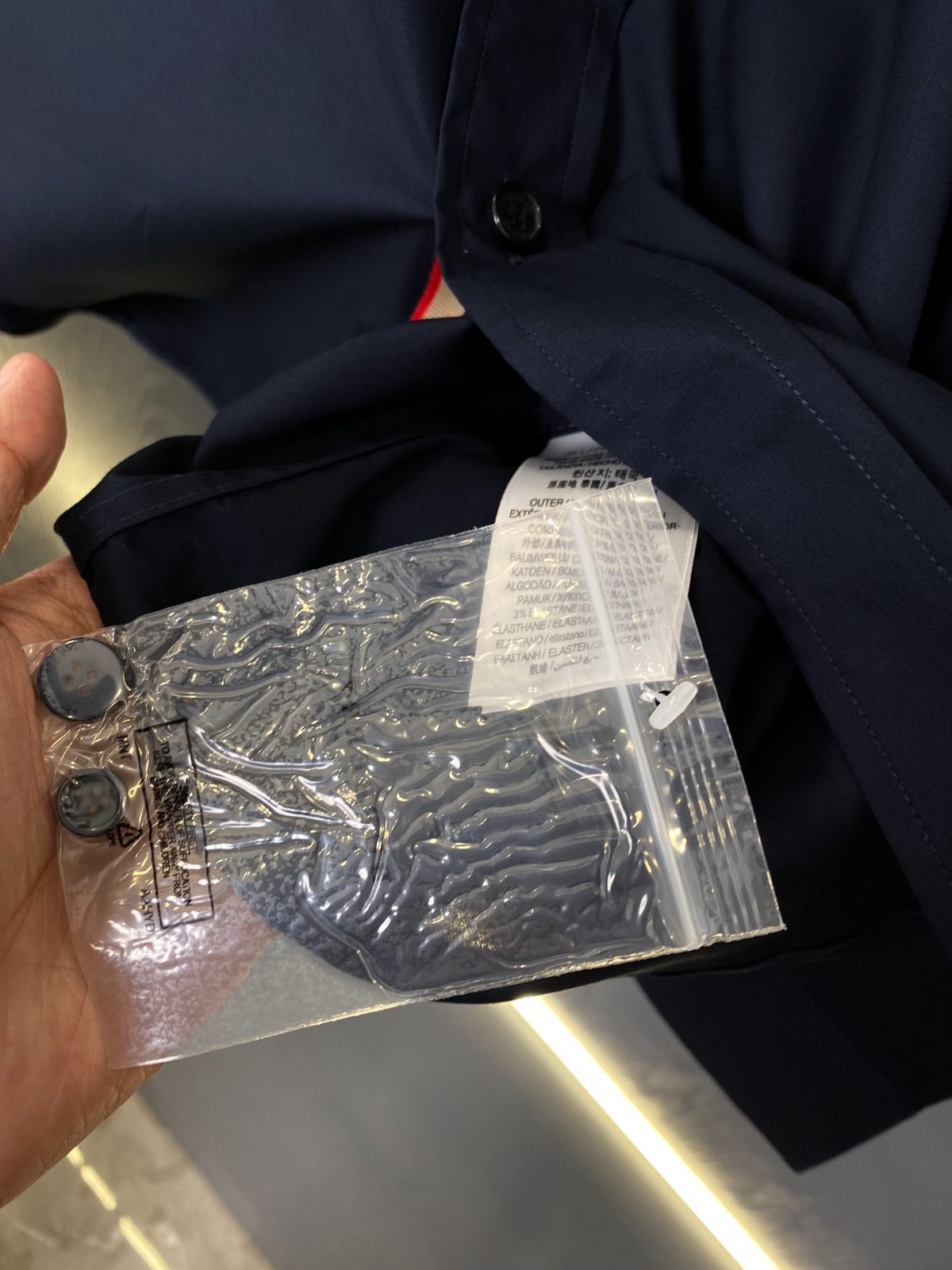 Burberry Navy Cotton Dress Shirt