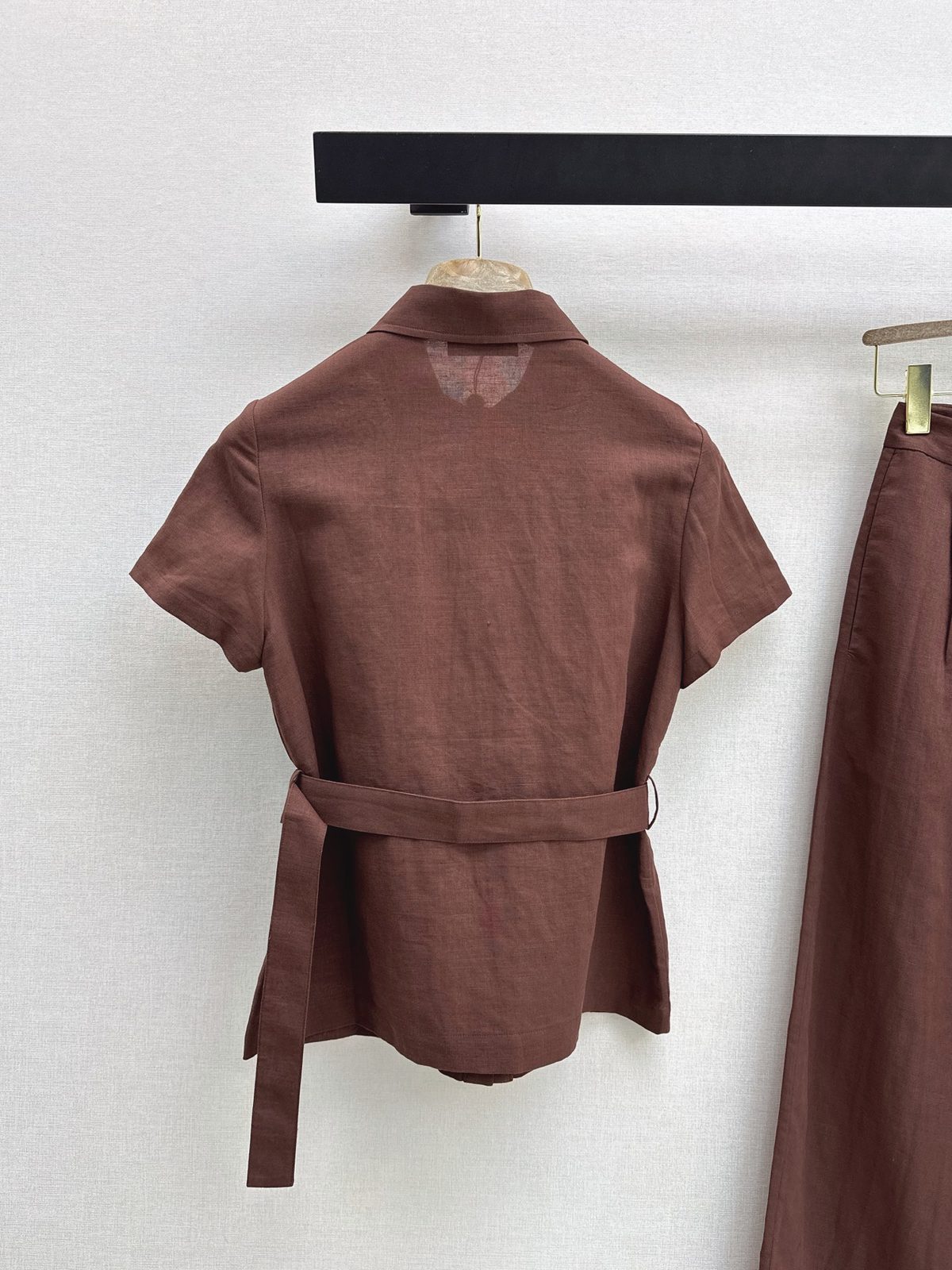 Linen Short-Sleeve Wrap Shirt