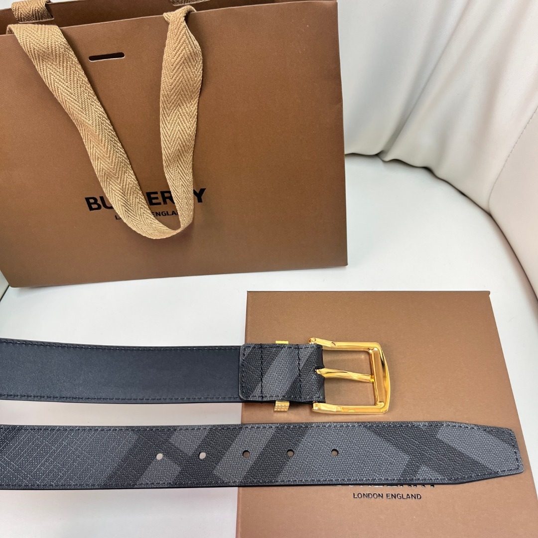 Burberry Check Canvas Leather Belt