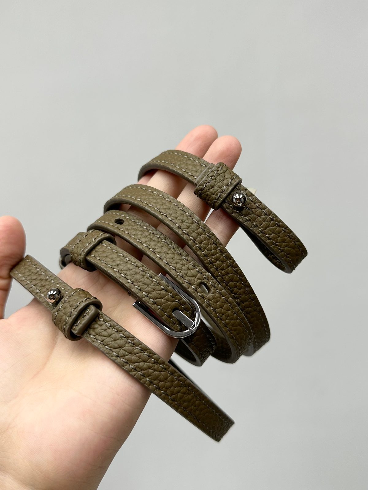 Olive Pebbled Leather Convertible Crossbody Bag
