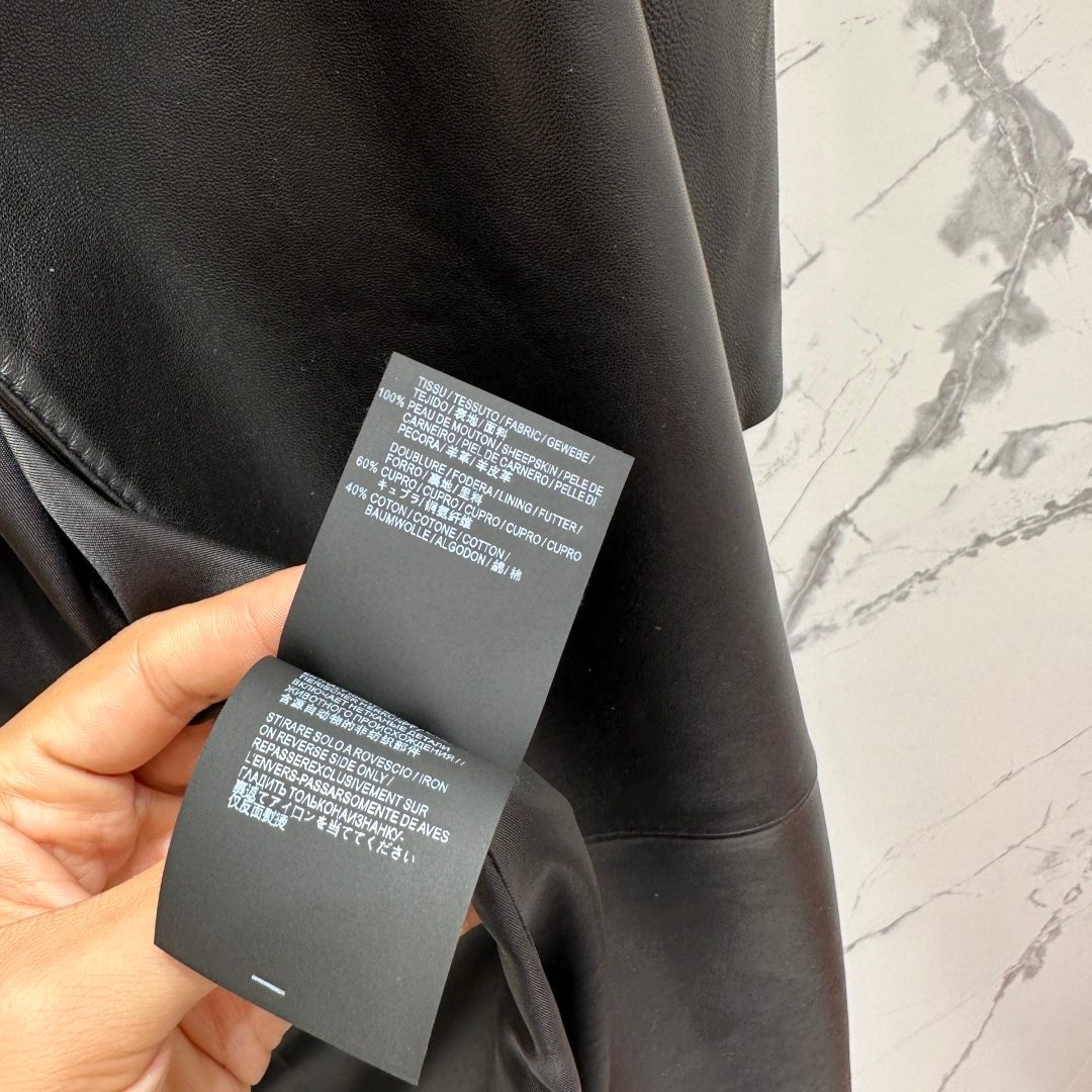 Black Leather Jacket with Fabric Lining