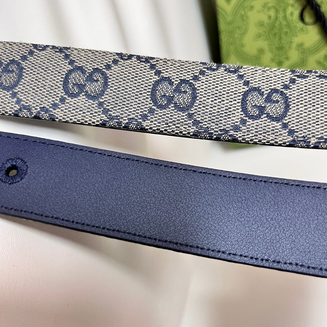 Gucci GG Monogram Canvas Leather Belt