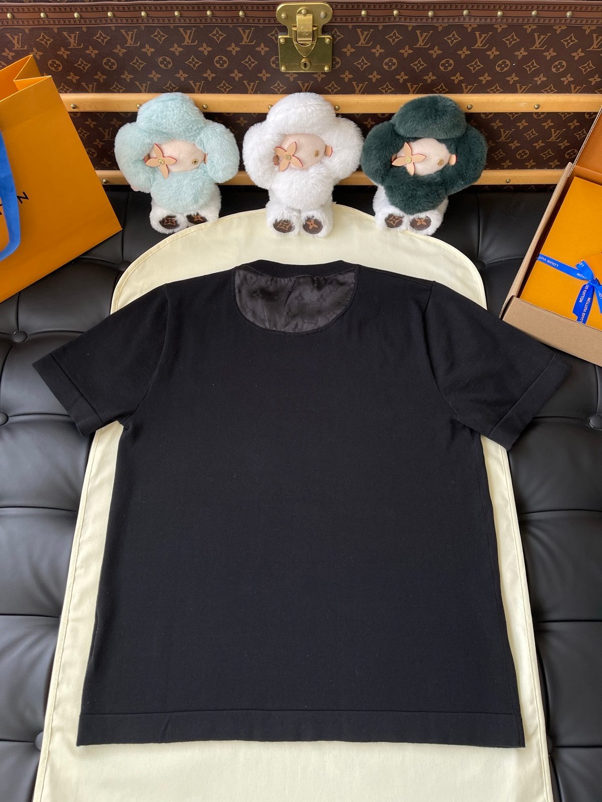 Black Crewneck T-Shirt with Contrast Trim