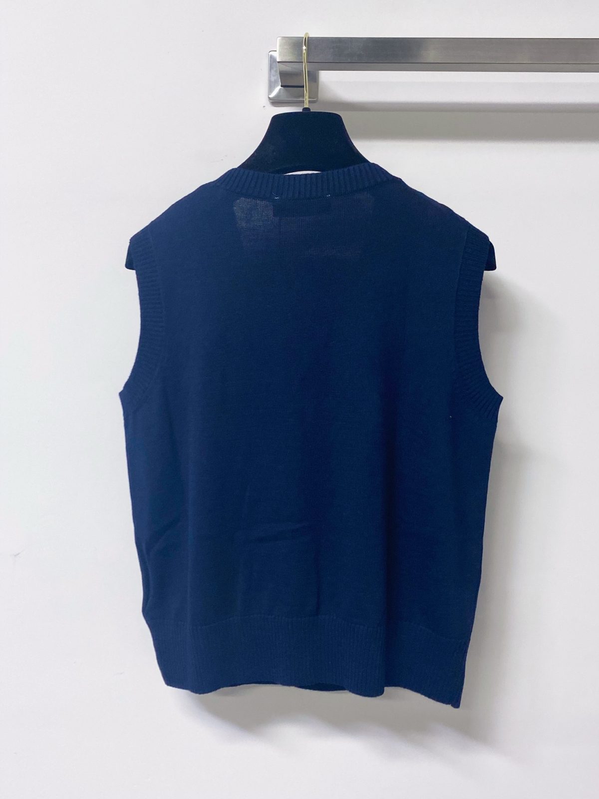 Miu Miu Embellished Navy Wool Vest