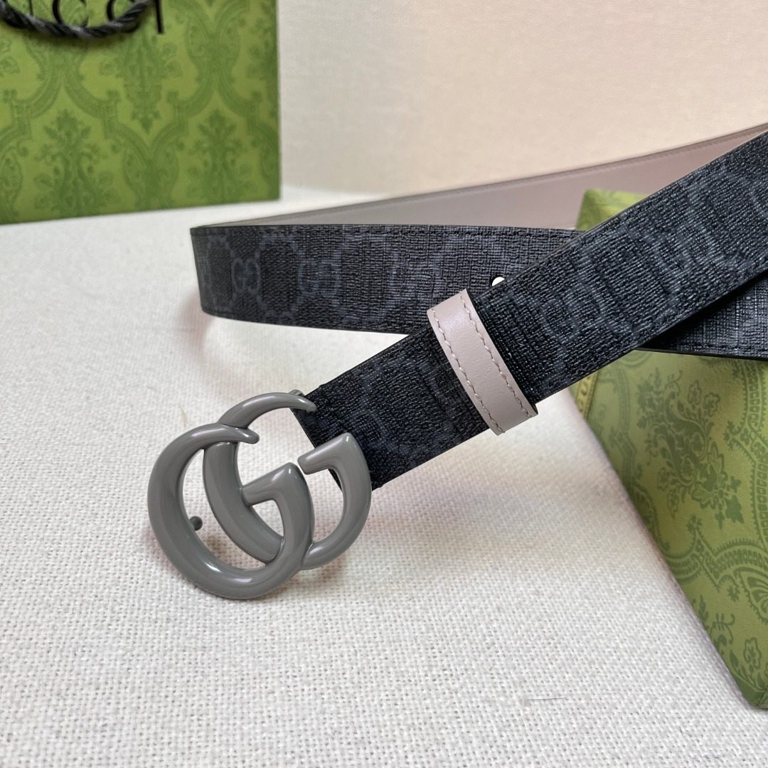 Gucci GG Monogram Canvas Belt with Interlocking Buckle