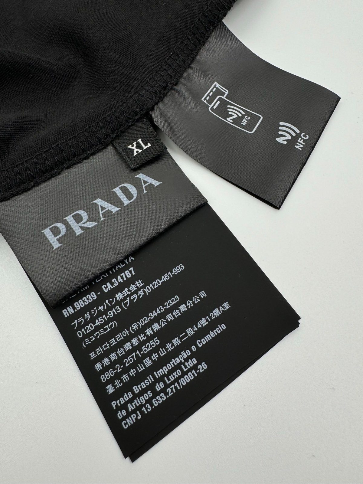 Prada Chest Triangle Logo Short Sleeve T-Shirt