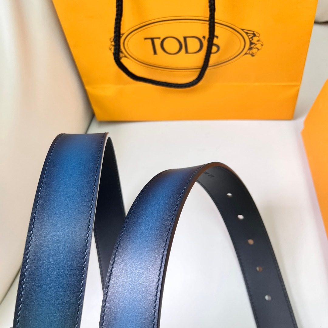 Tod's Blue Leather Men's Belt