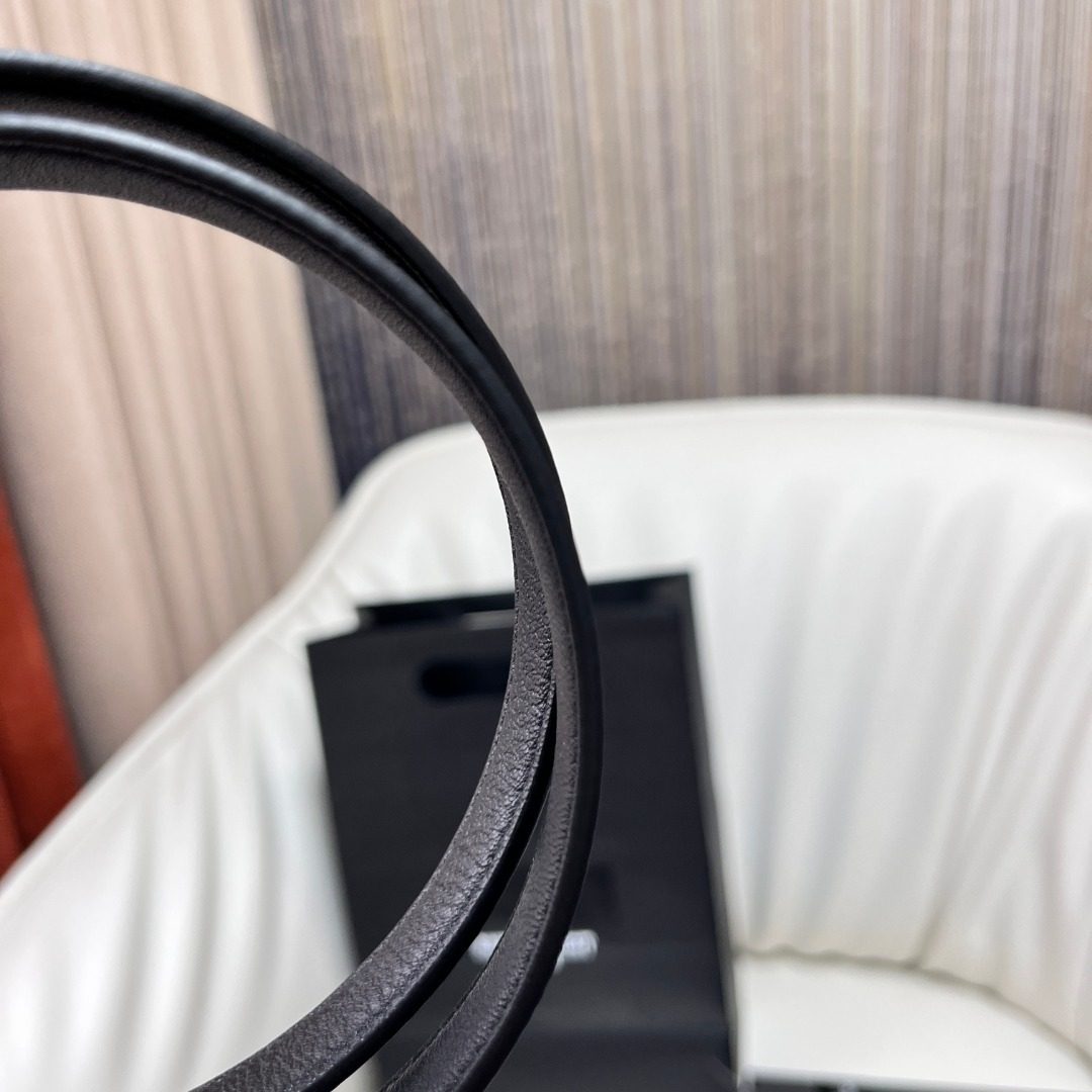 Black Leather Belt with Silver Buckle
