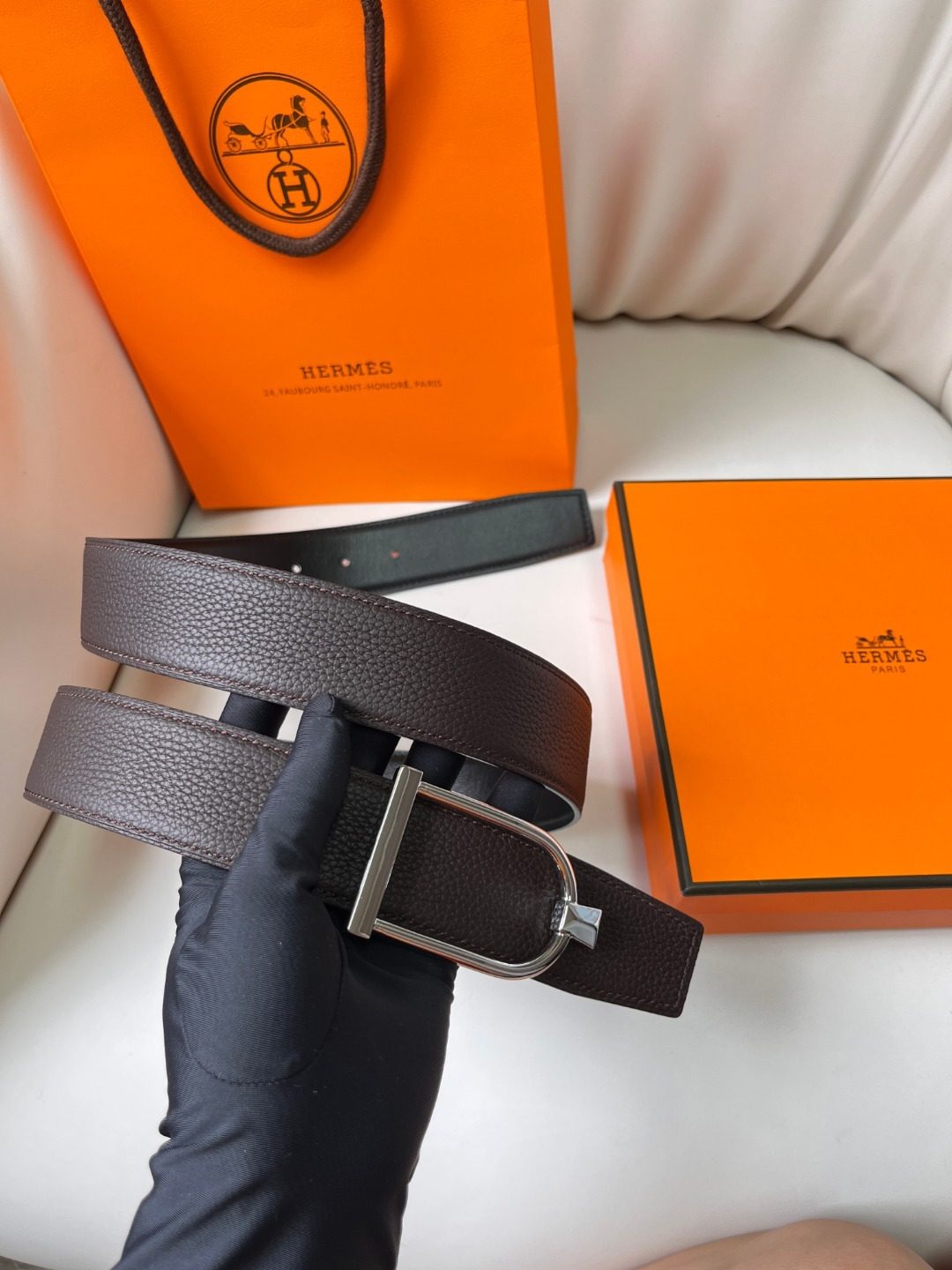 Hermès Leather Reversible Belt