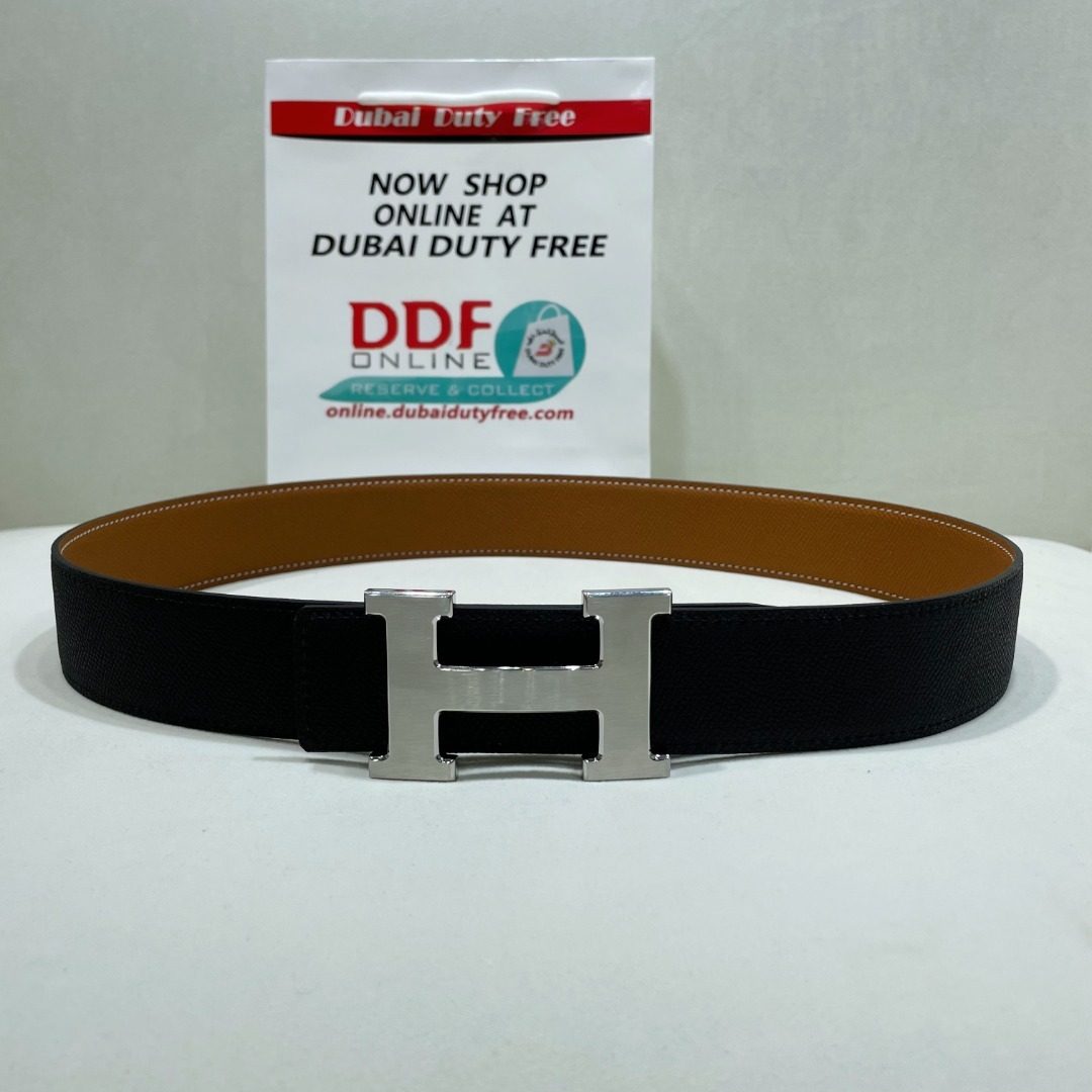 Hermès Reversible H Belt Black Leather