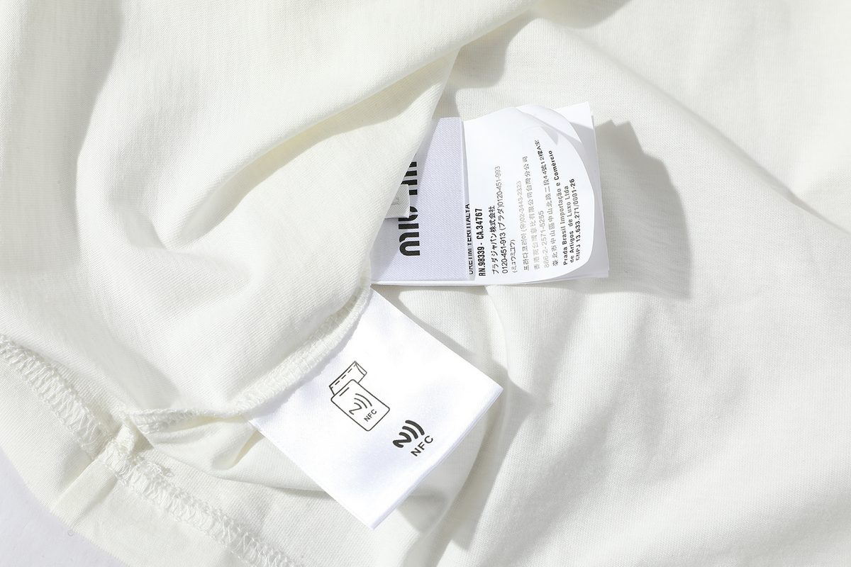 MIU MIU Embroidered Logo Ringer T-Shirt