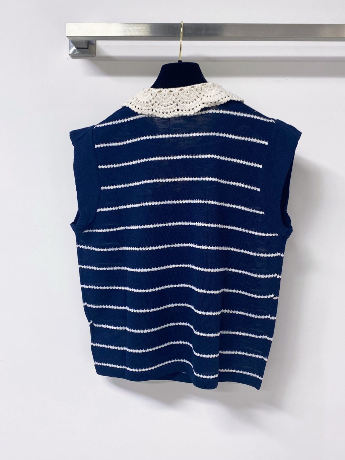 Miu Miu Striped Wool Blend Vest