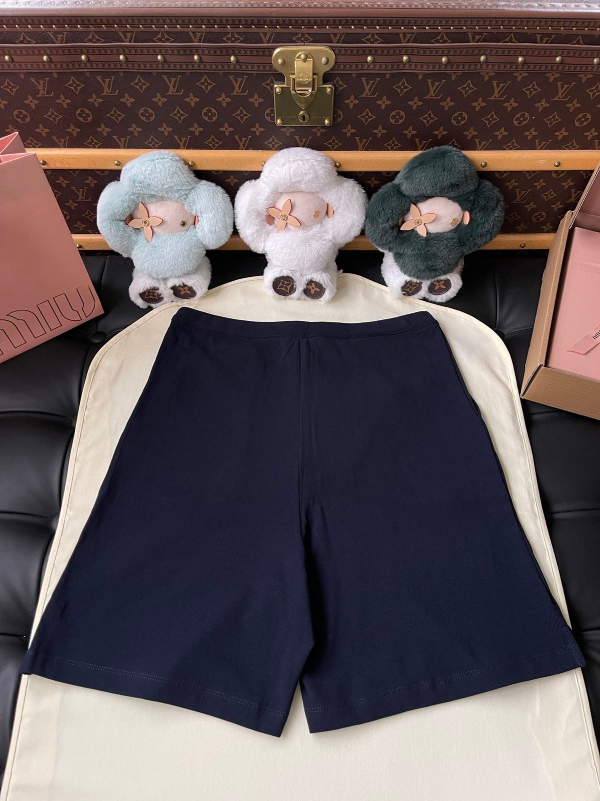 Miu Miu Navy Cotton Shorts
