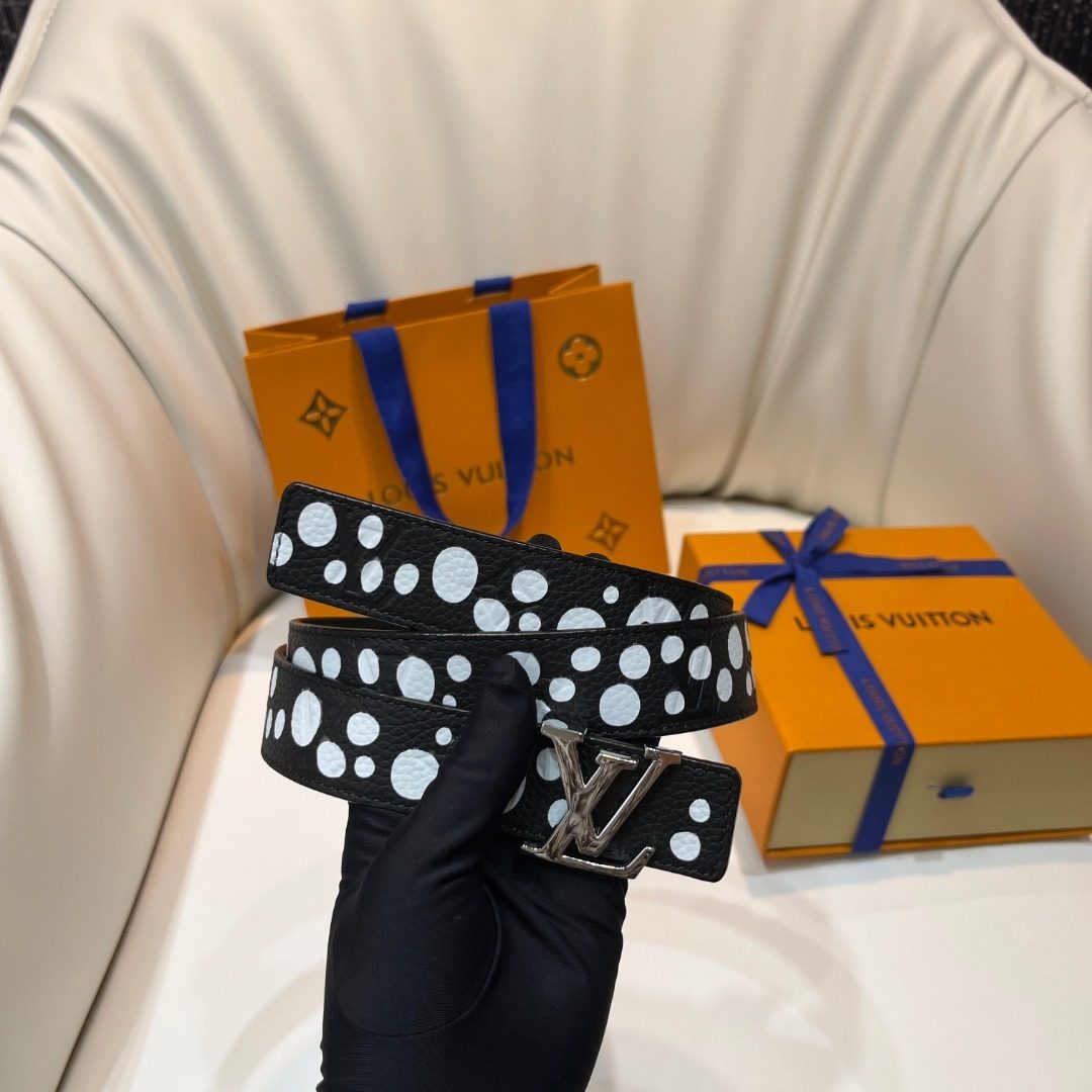 Louis Vuitton Monogram Polka Dot Leather Belt
