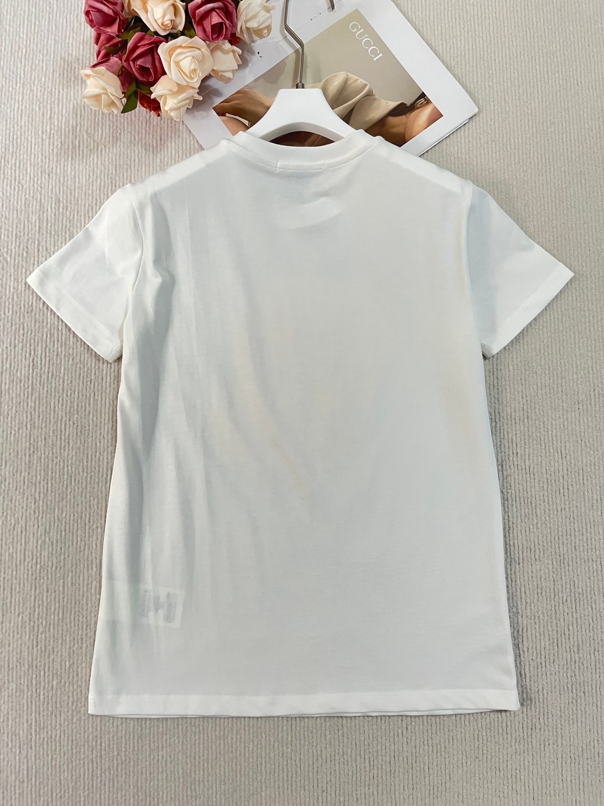 Gucci White Cotton Crewneck T-Shirt