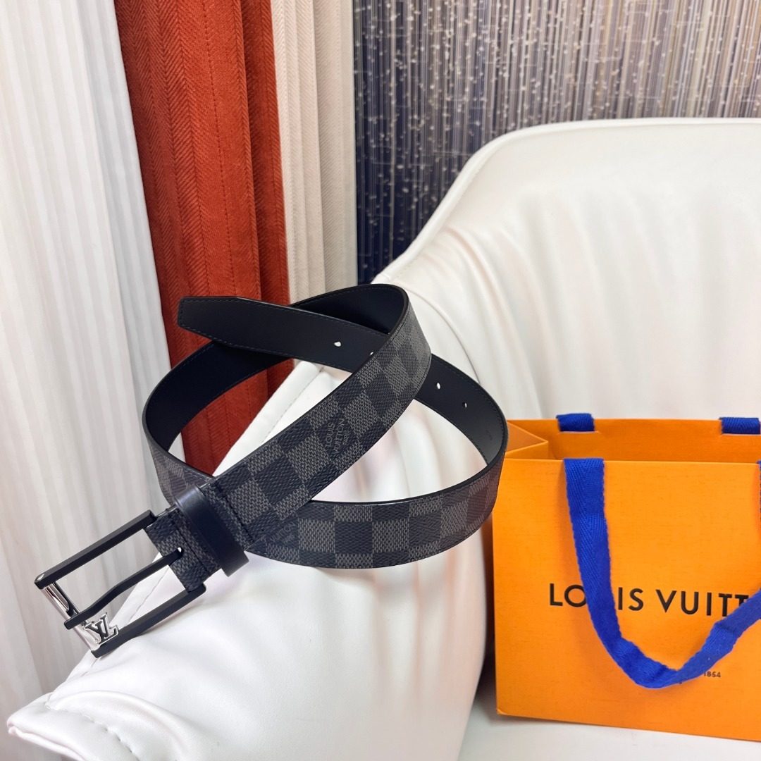 Louis Vuitton Damier Graphite Leather Belt