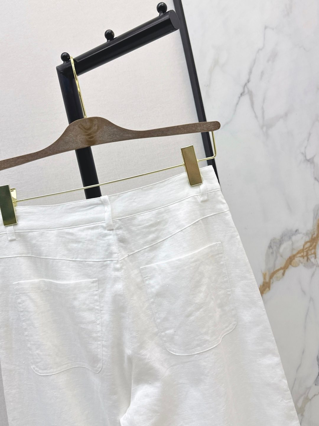 White Linen Wide-Leg Trousers