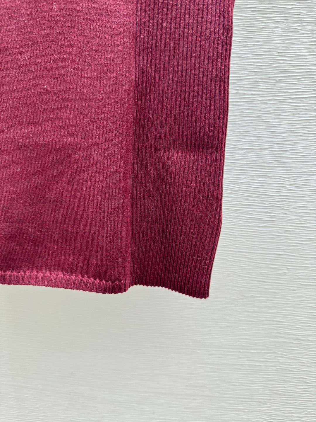 Burgundy Ribbed Crewneck Sweater