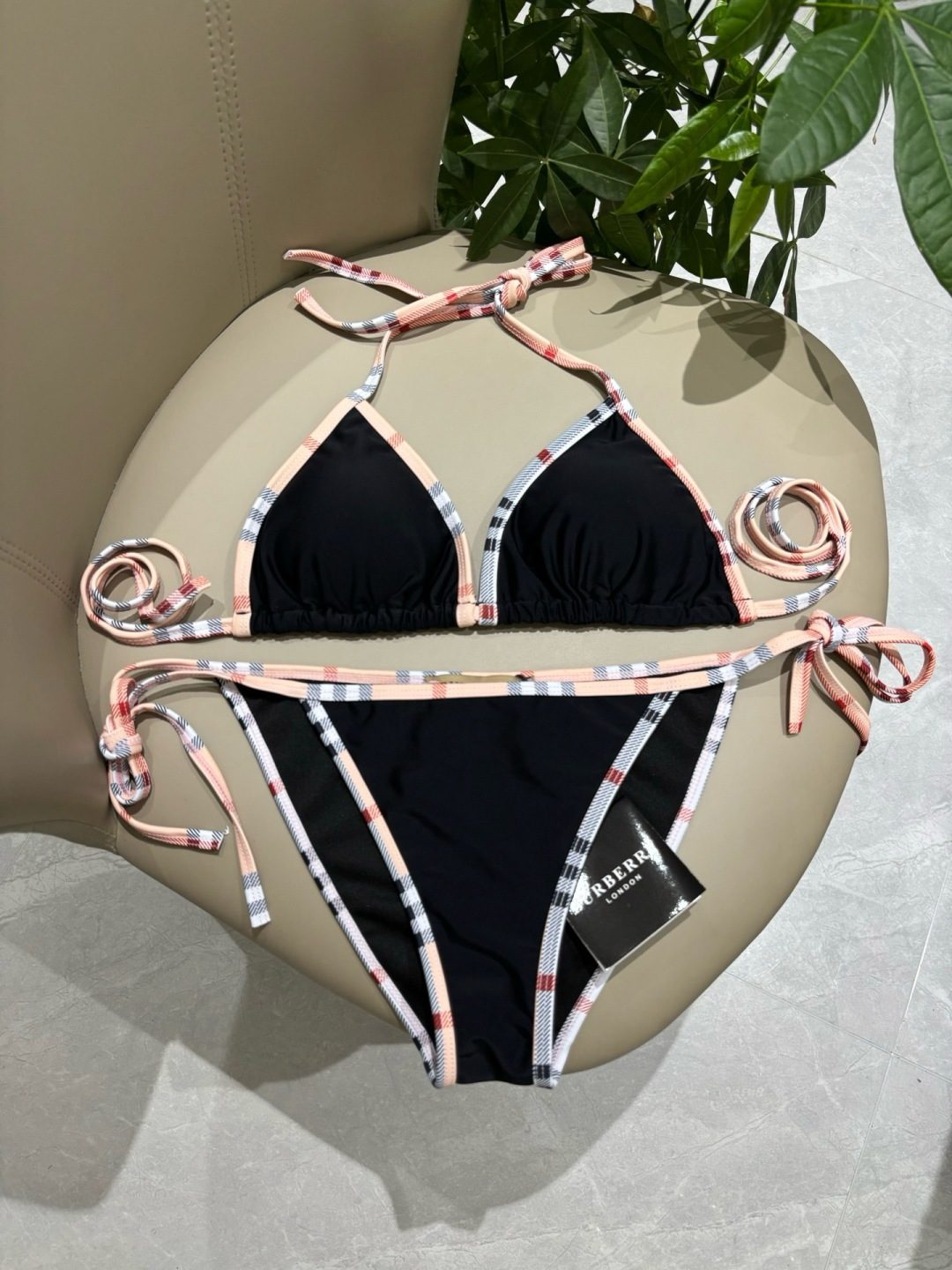 Burberry Check Bikini with Tie Straps