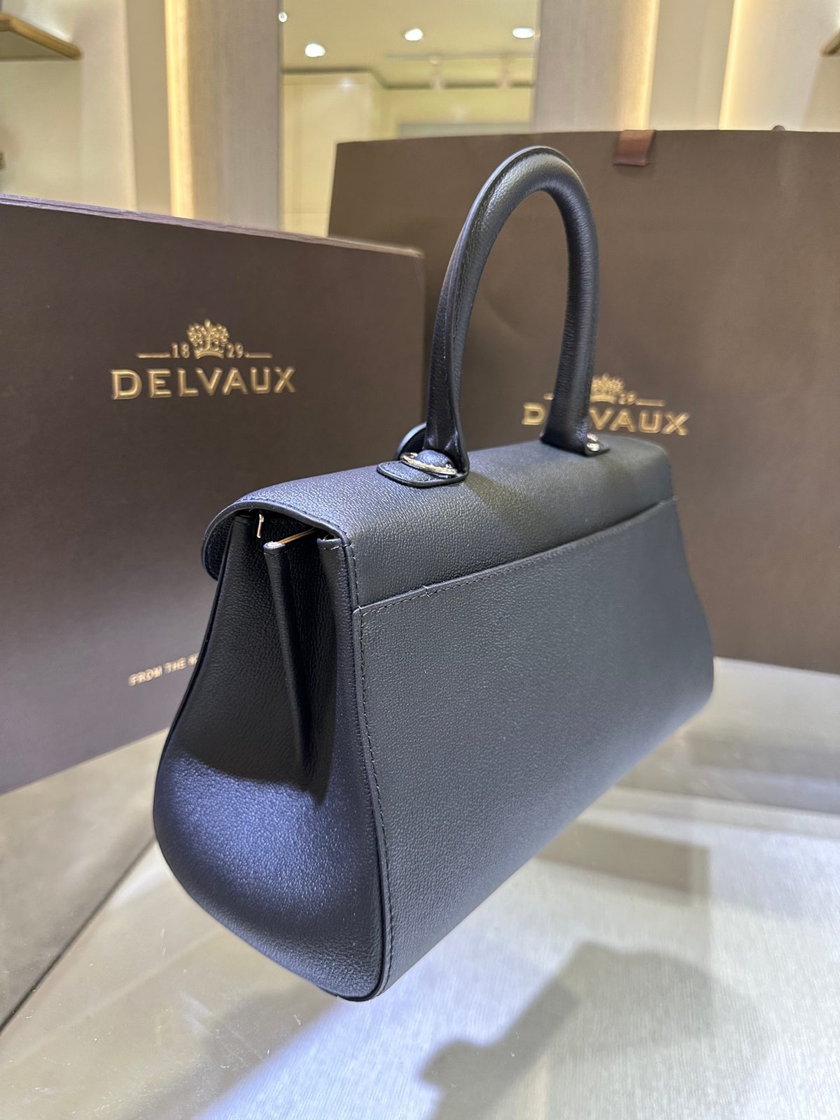 Delvaux Brillant Leather Top Handle Bag