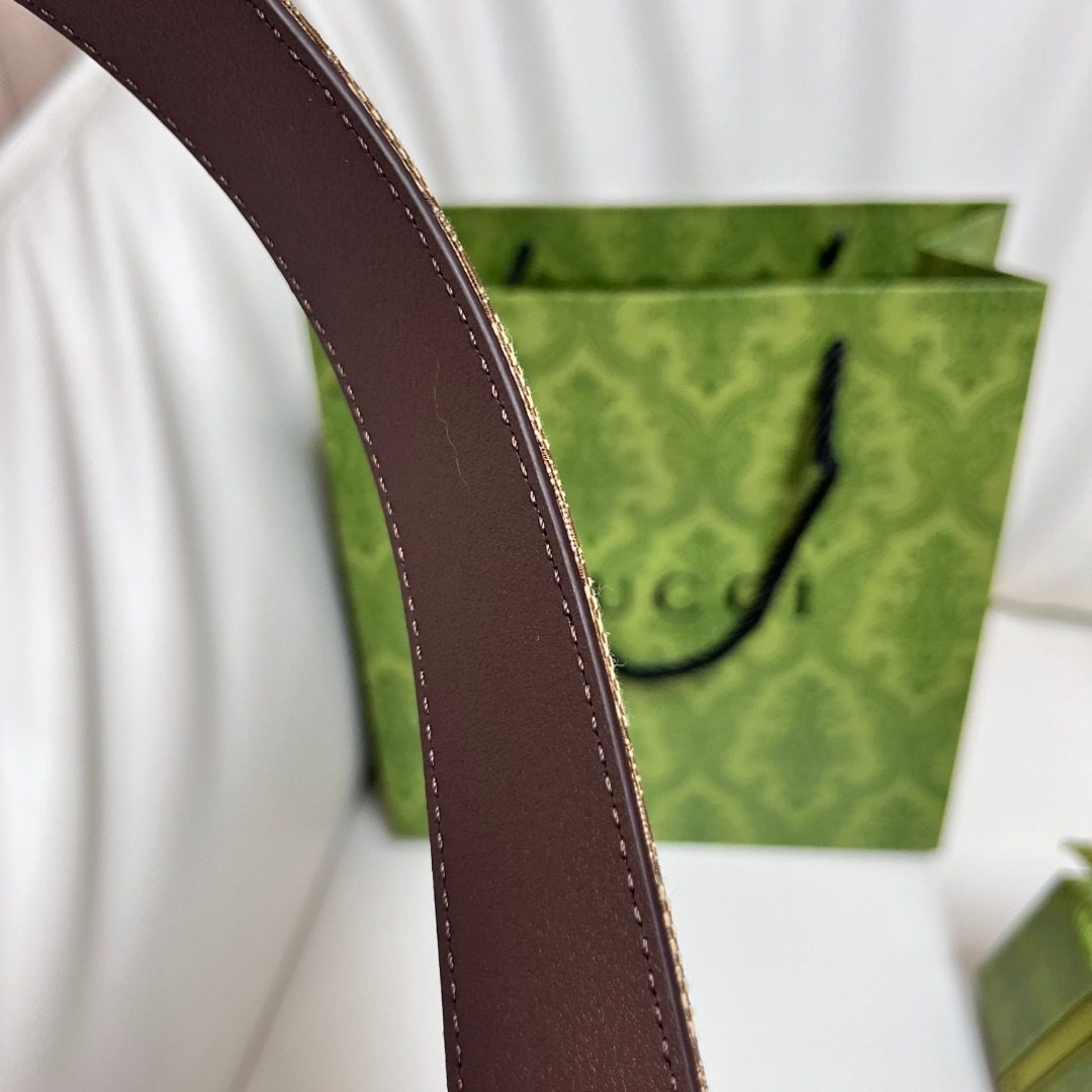Gucci GG Monogram Belt with Double G Buckle