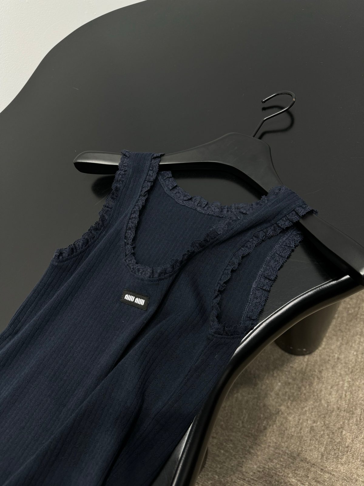 Miu Miu Ribbed Sleeveless Tank Top