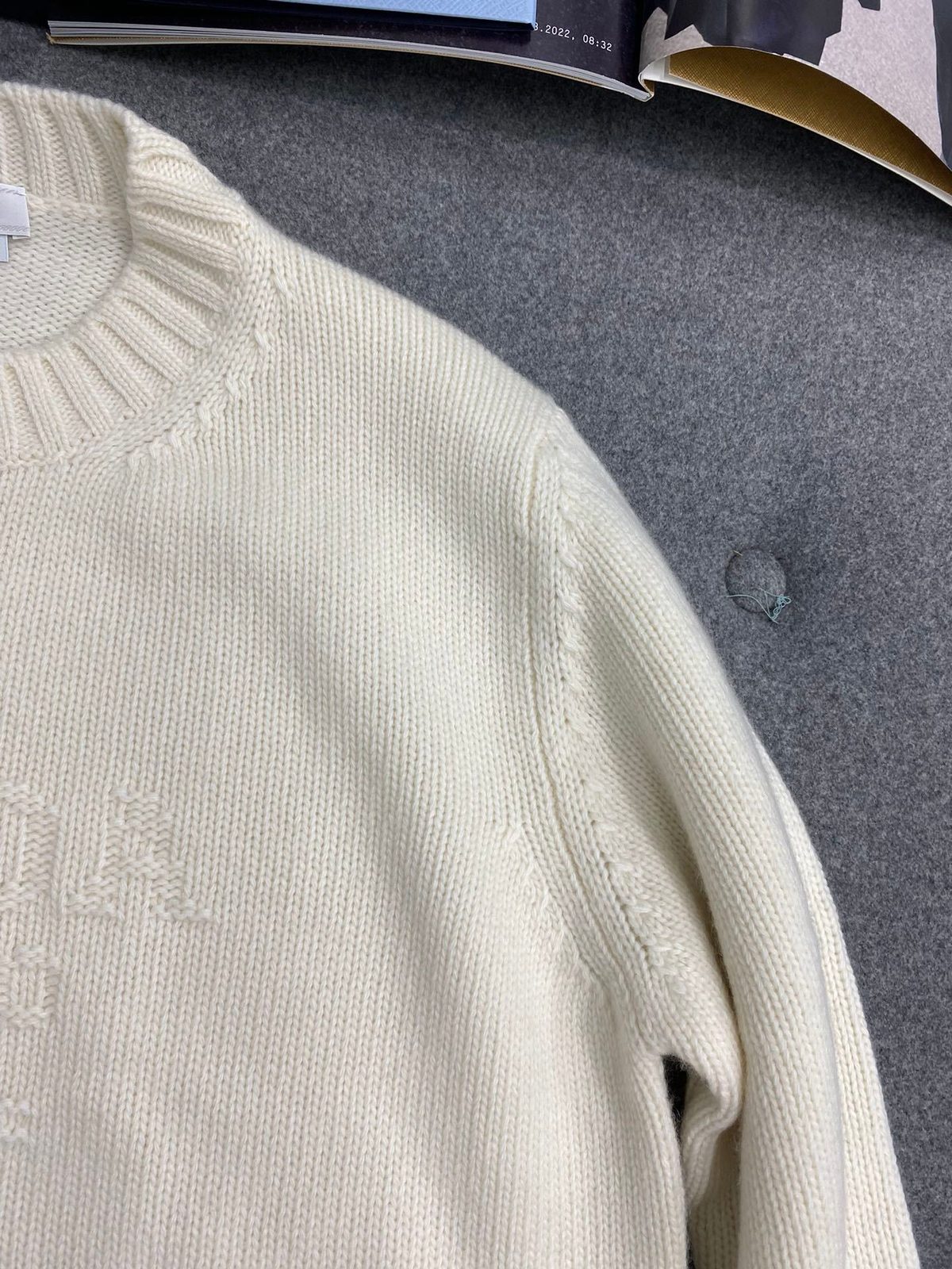Luxury Cream Knit Crewneck Sweater