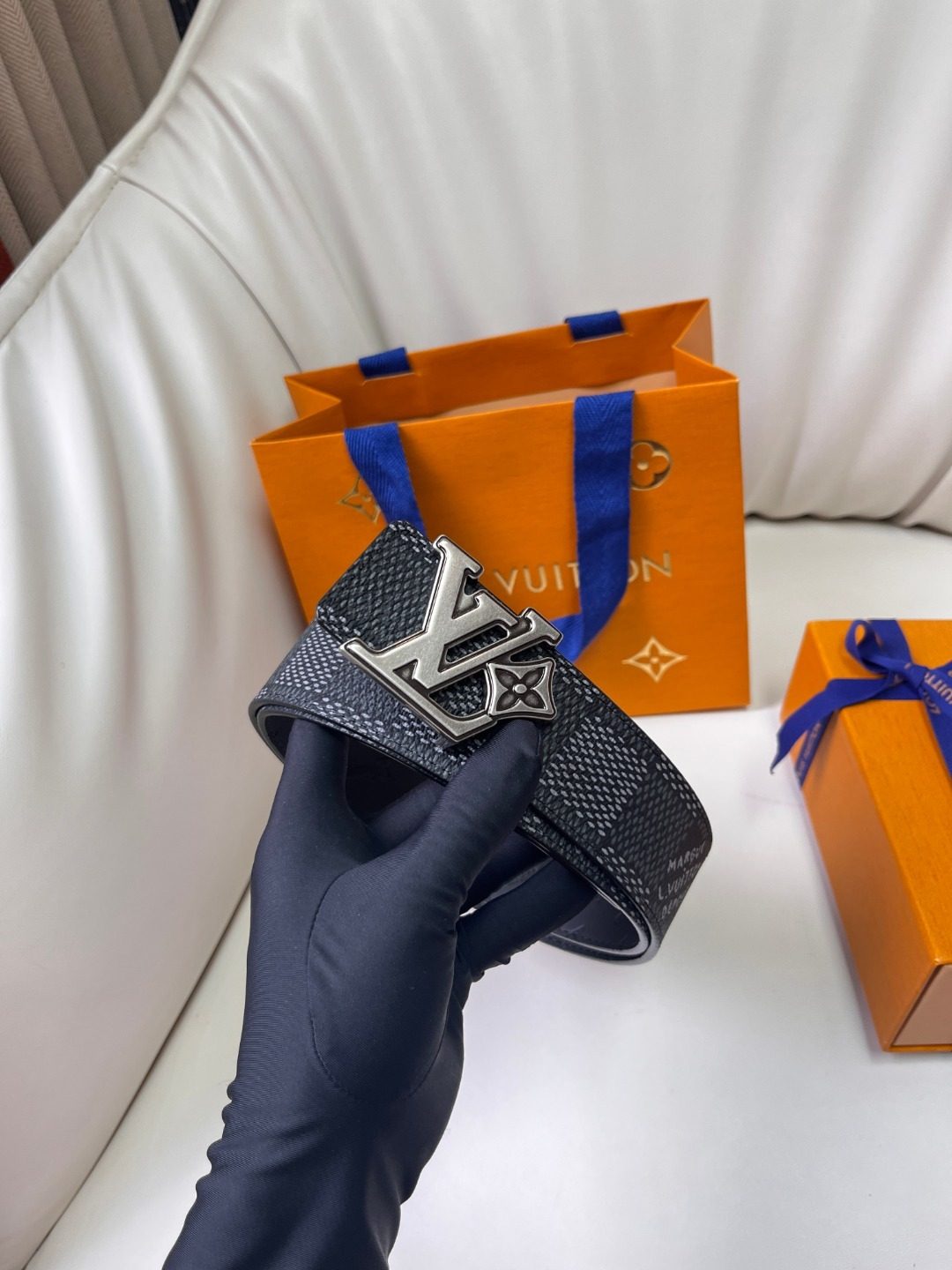Louis Vuitton Damier Graphite Leather Belt