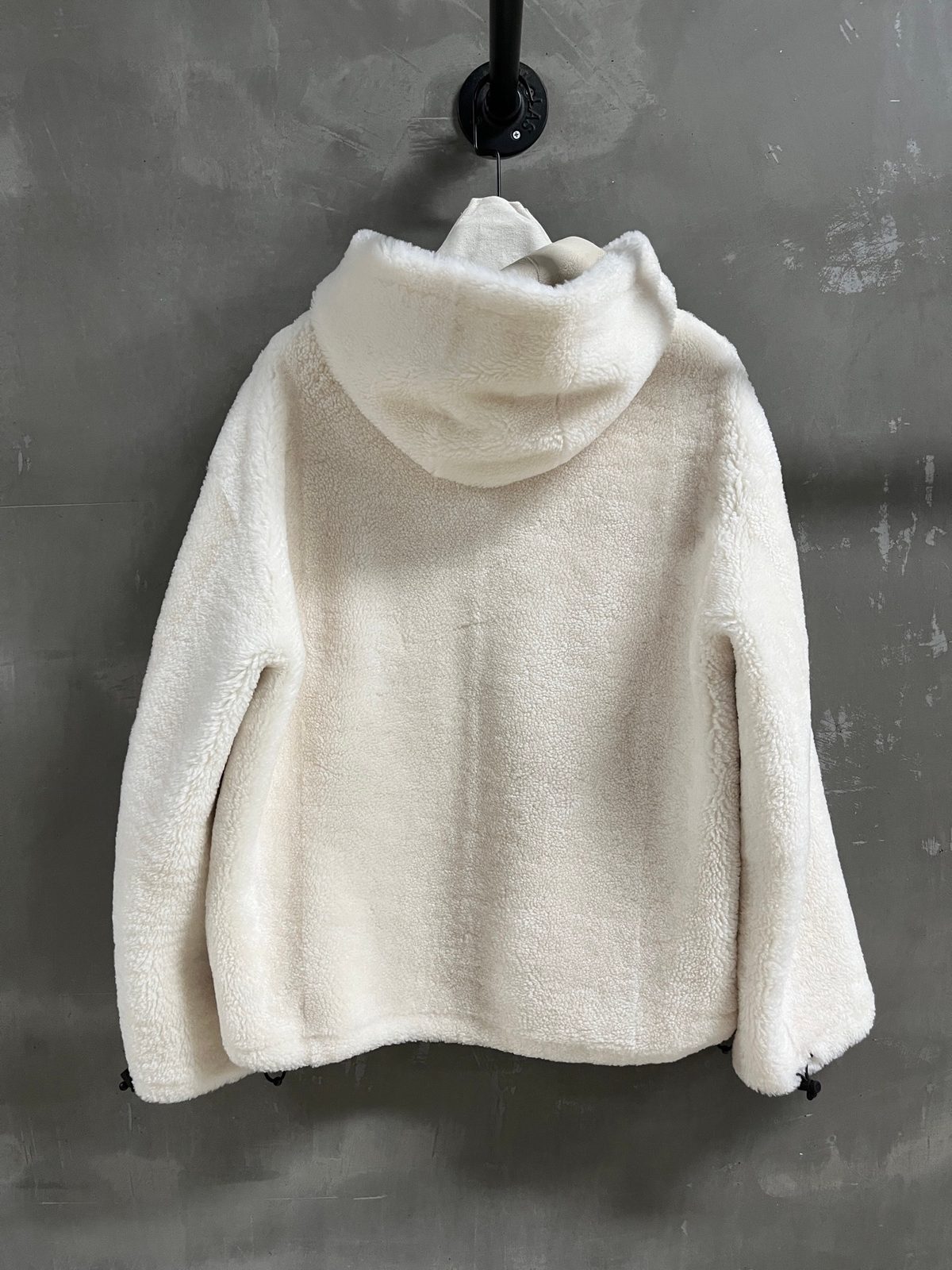 Cream Fleece Hoodie Sweatshirt