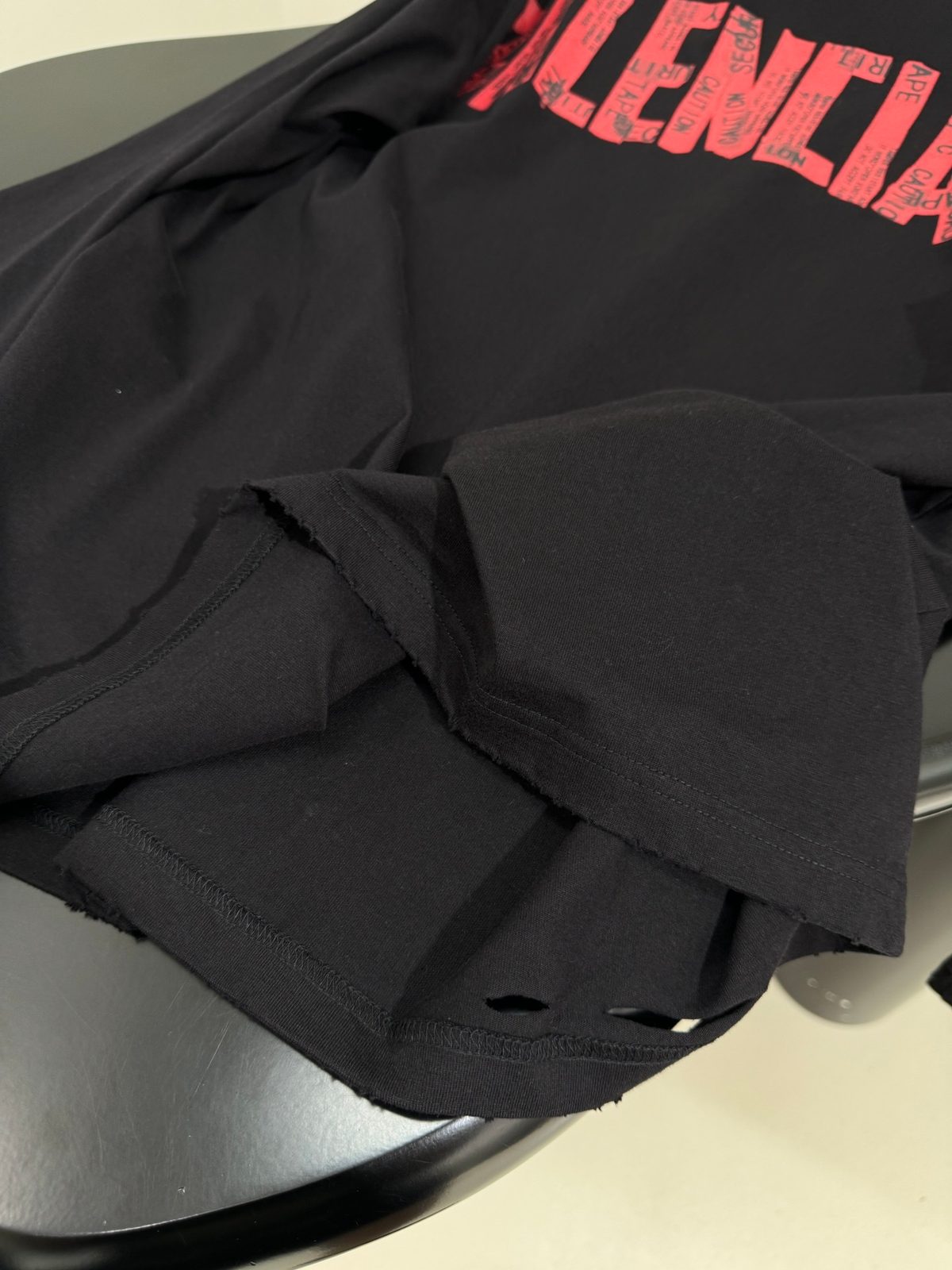 Black Cotton Graphic Print Crewneck Sweatshirt